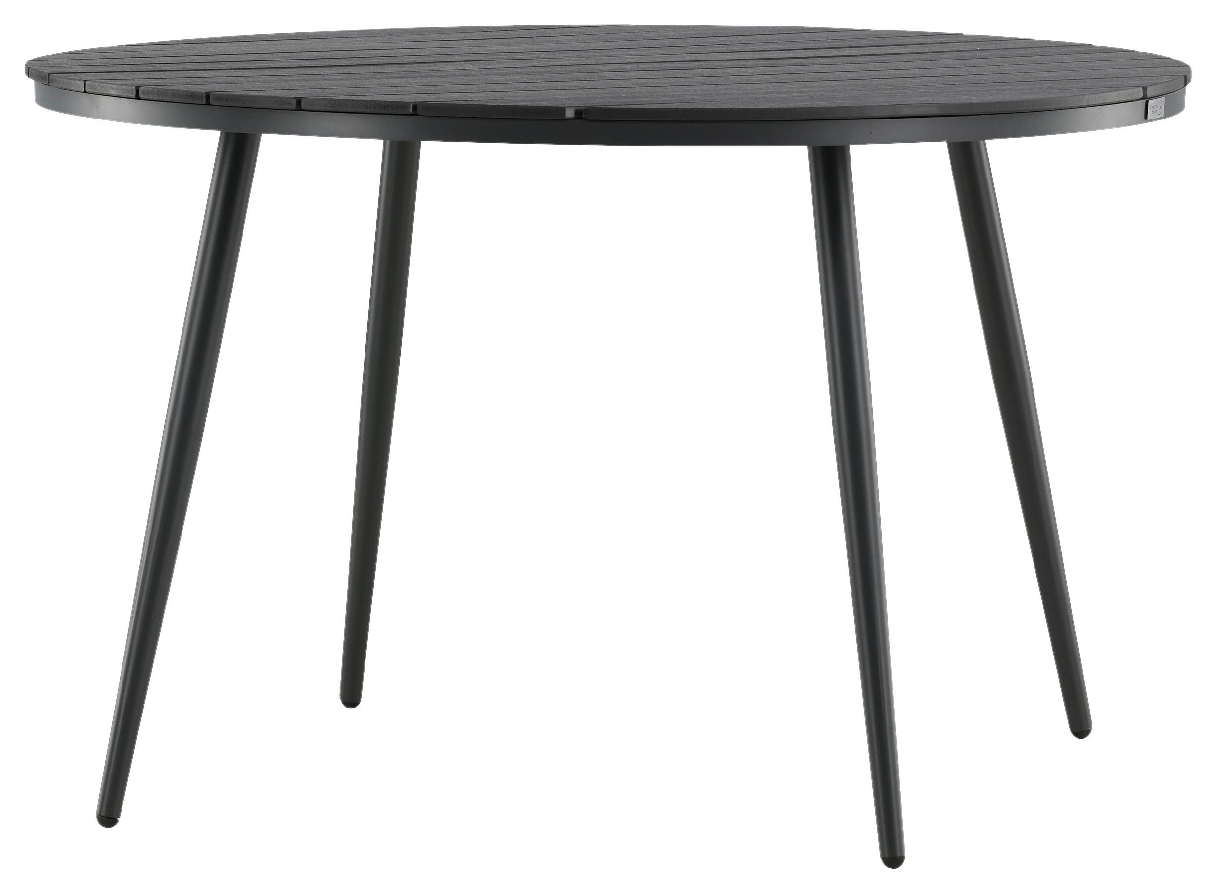 Gartentisch Break ca. 120x74 cm Schwarz - Schwarz, KONVENTIONELL, Kunststoff/Metall (120/74cm) - Gardenson