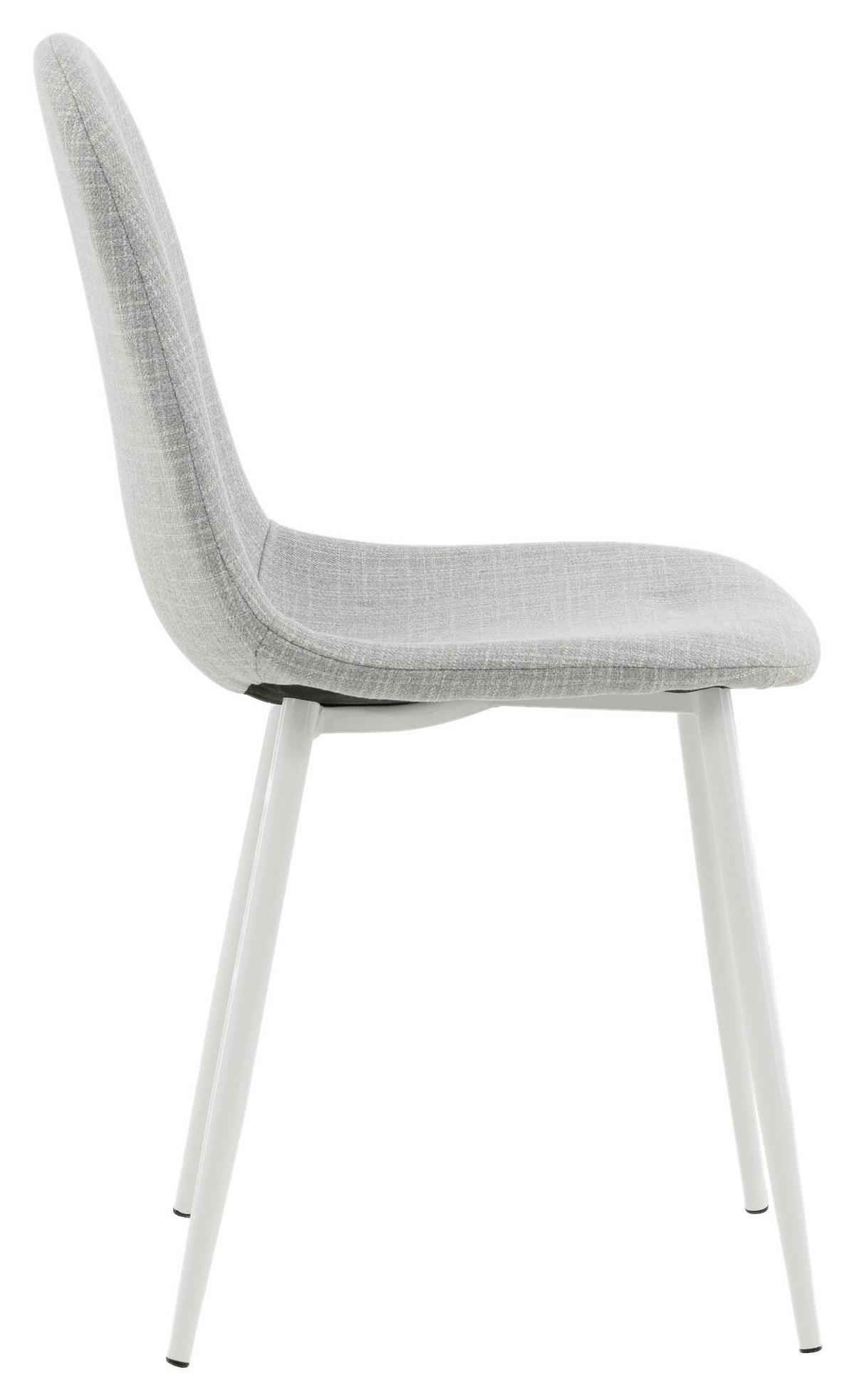 STUHL-SET POLAR - Hellgrau/Weiß, Design, Textil/Metall (44/87/53cm) - Livetastic