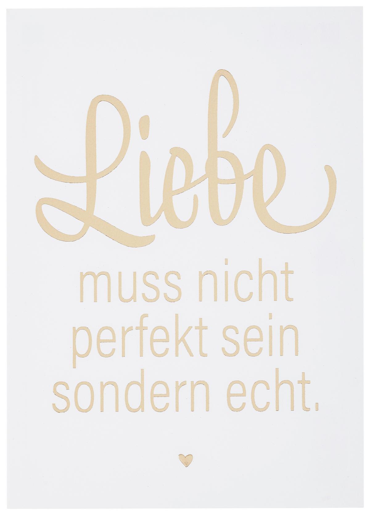 POSTKARTE GOLD - Goldfarben/Weiß, MODERN, Papier (10,5/14,8cm)