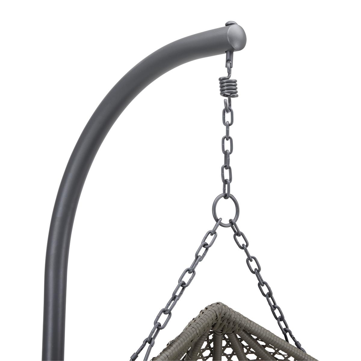 Fotoliu suspendat Bari - gri deschis/gri, Modern, plastic/metal (130/201/116cm) - Bessagi Garden