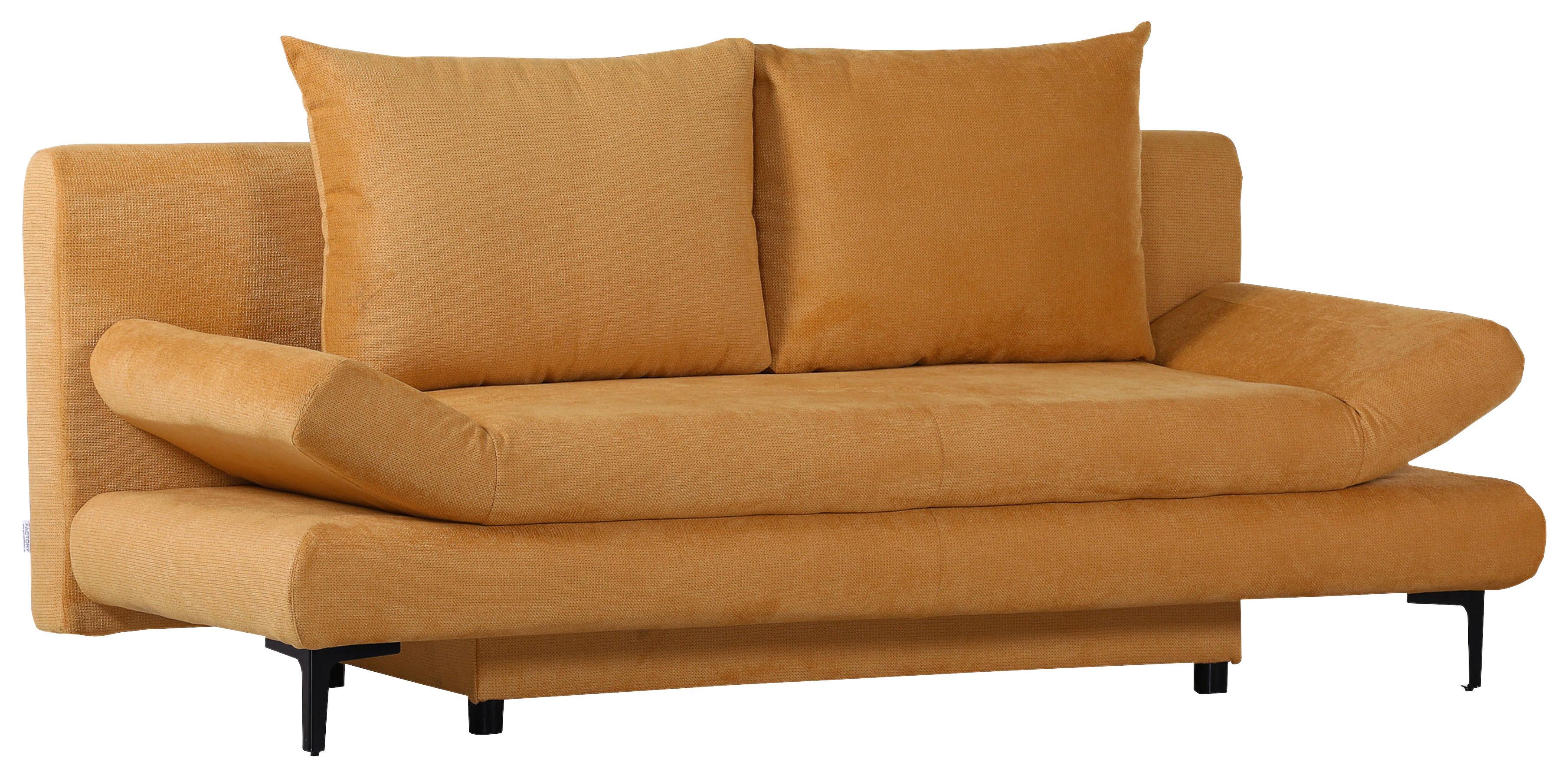 Kanapéágy Lemon - sárga, Modern, textil (191/86/76cm) - Based