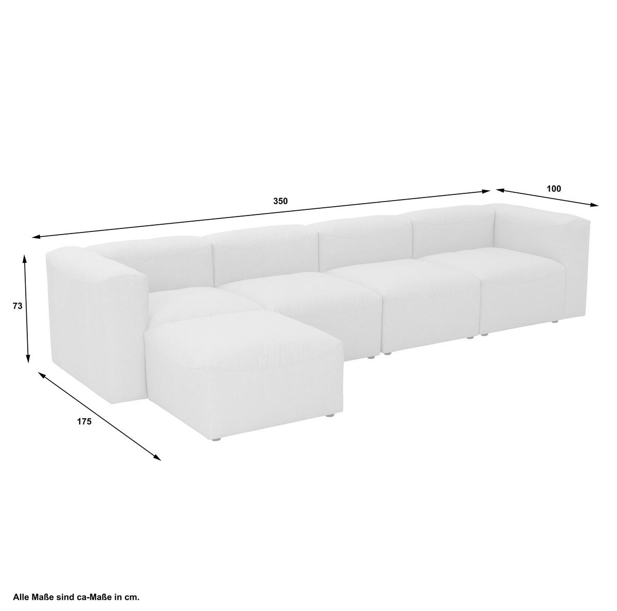 ECKSOFA LENA - Anthrazit, Design, Kunststoff/Textil (175/350cm) - Max Winzer