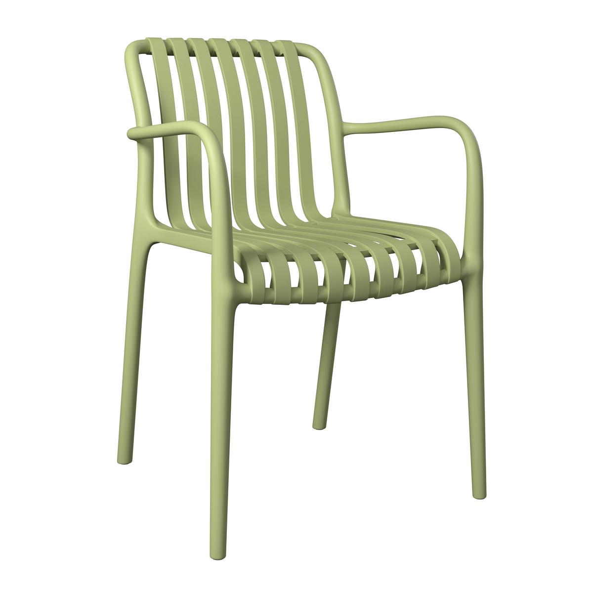 Gartenstuhl Klausi Grün matt - Schwarz/Grün, MODERN, Kunststoff (55/80/57cm) - Mömax