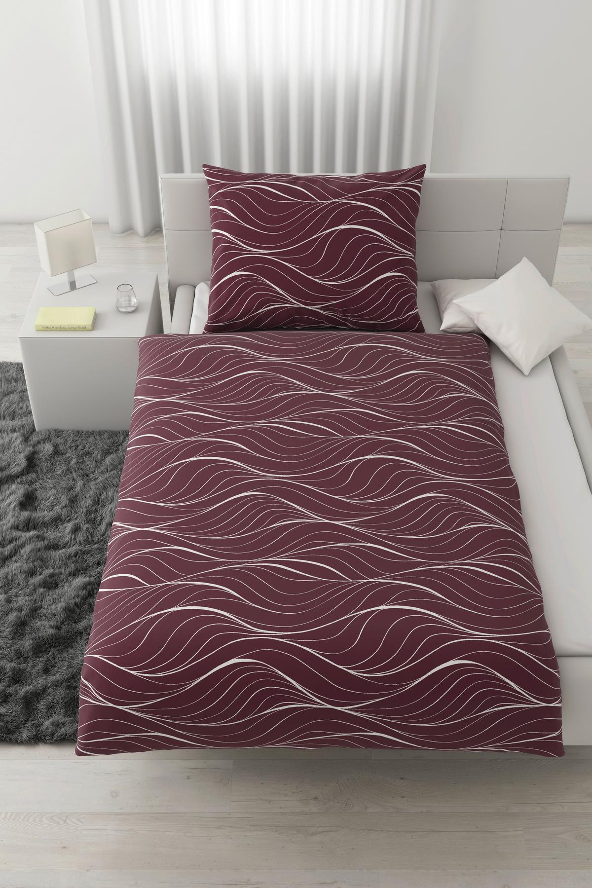 BETTWÄSCHESET WAVES - Beere, Textil (160/210cm) - Modern Living