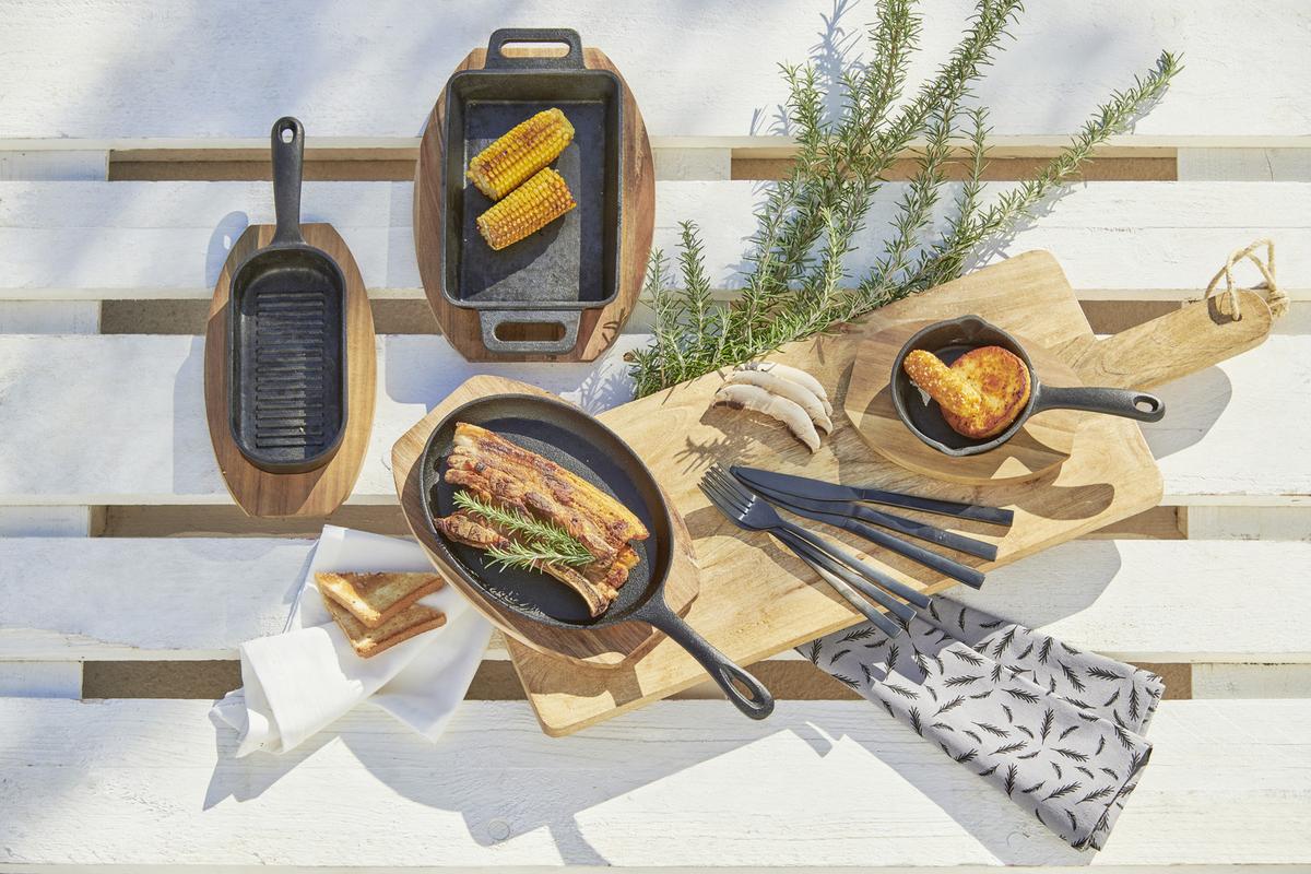 Auflaufform Gourmet in Naturfarben/Schwarz - Schwarz/Naturfarben, KONVENTIONELL, Holz/Metall (29,9/20,5/5cm) - Premium Living