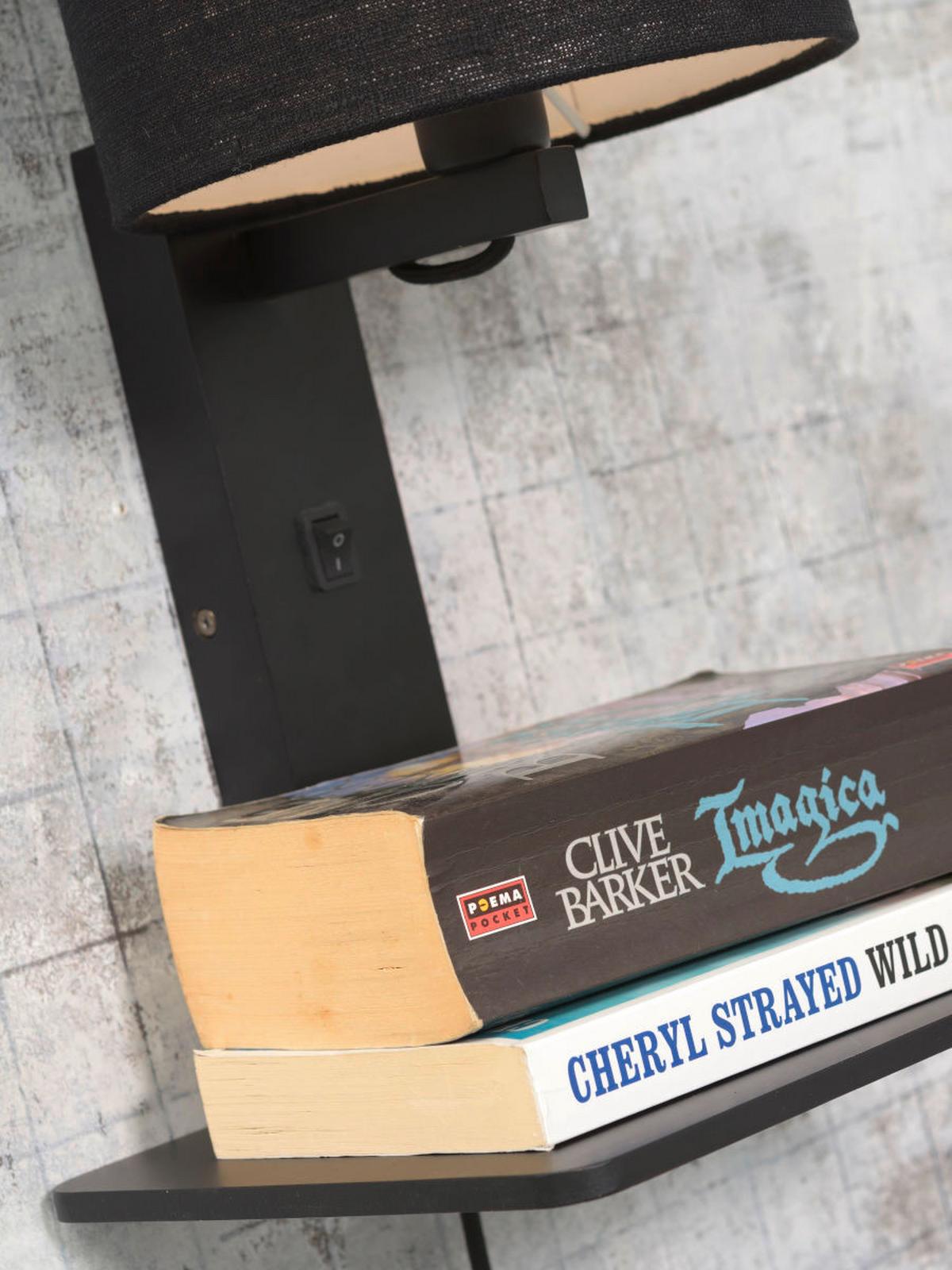 Stenska Svetilka Andes, Črna - črna, Trend, tekstil/les (19/24/36cm) - Good & Mojo