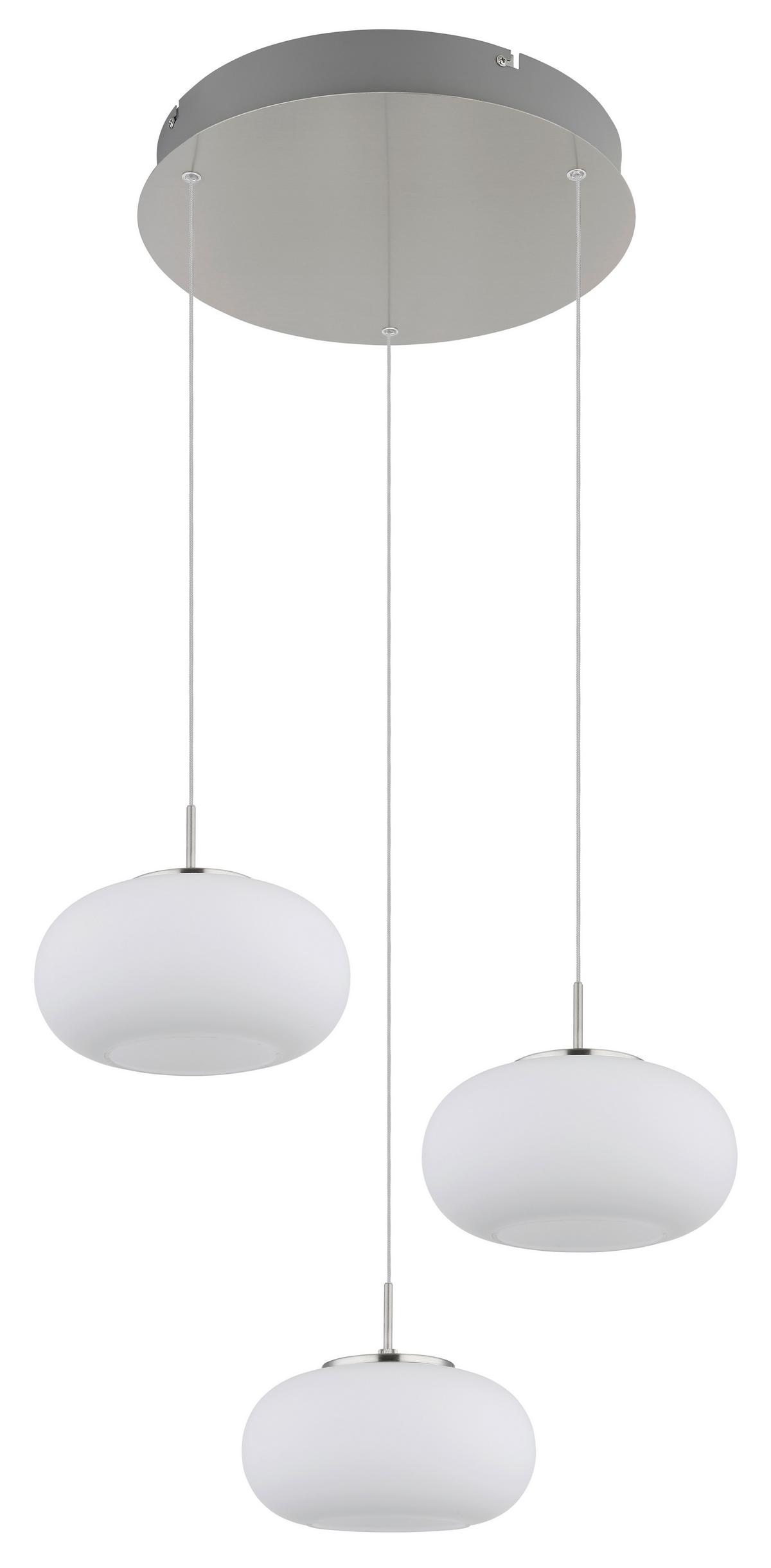 LED-HÄNGELEUCHTE 15744-3HN - Transparent/Opal, Design, Glas/Metall (49/150cm) - Globo