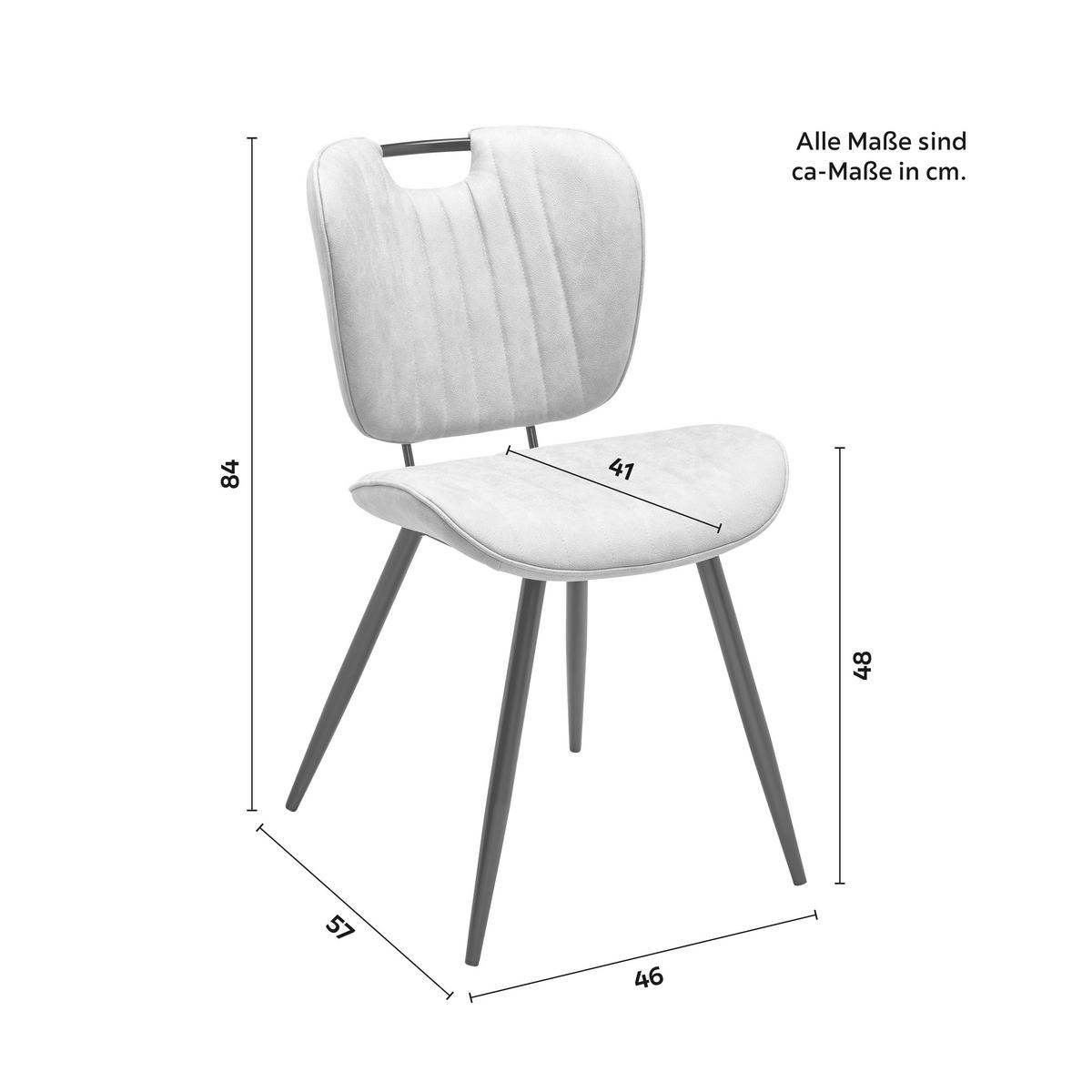 KRZESŁO HINA - jasnoszary/czarny, Modern, metal/drewno (46/84/57cm) - Bessagi Home