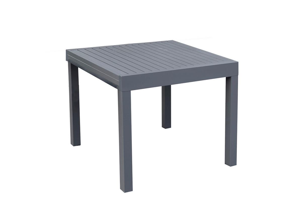 Gartentisch Elena Aluminium Dunkelgrau - Dunkelgrau, Basics, Metall (90-180/90/75cm) - Gardenson