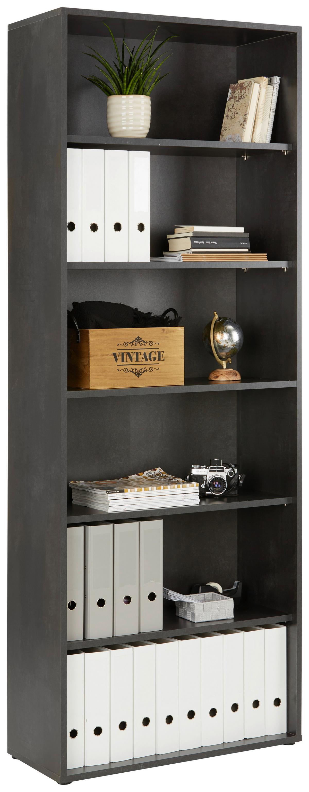 Regal in Schwarz - Schwarz, MODERN, Holzwerkstoff/Kunststoff (81/215/36cm) - Mömax