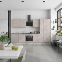 Küchenblock Riva High m. Geräten Grau - Schieferfarben/Edelstahlfarben, MODERN, Holzwerkstoff/Metall (330cm) - Nobilia