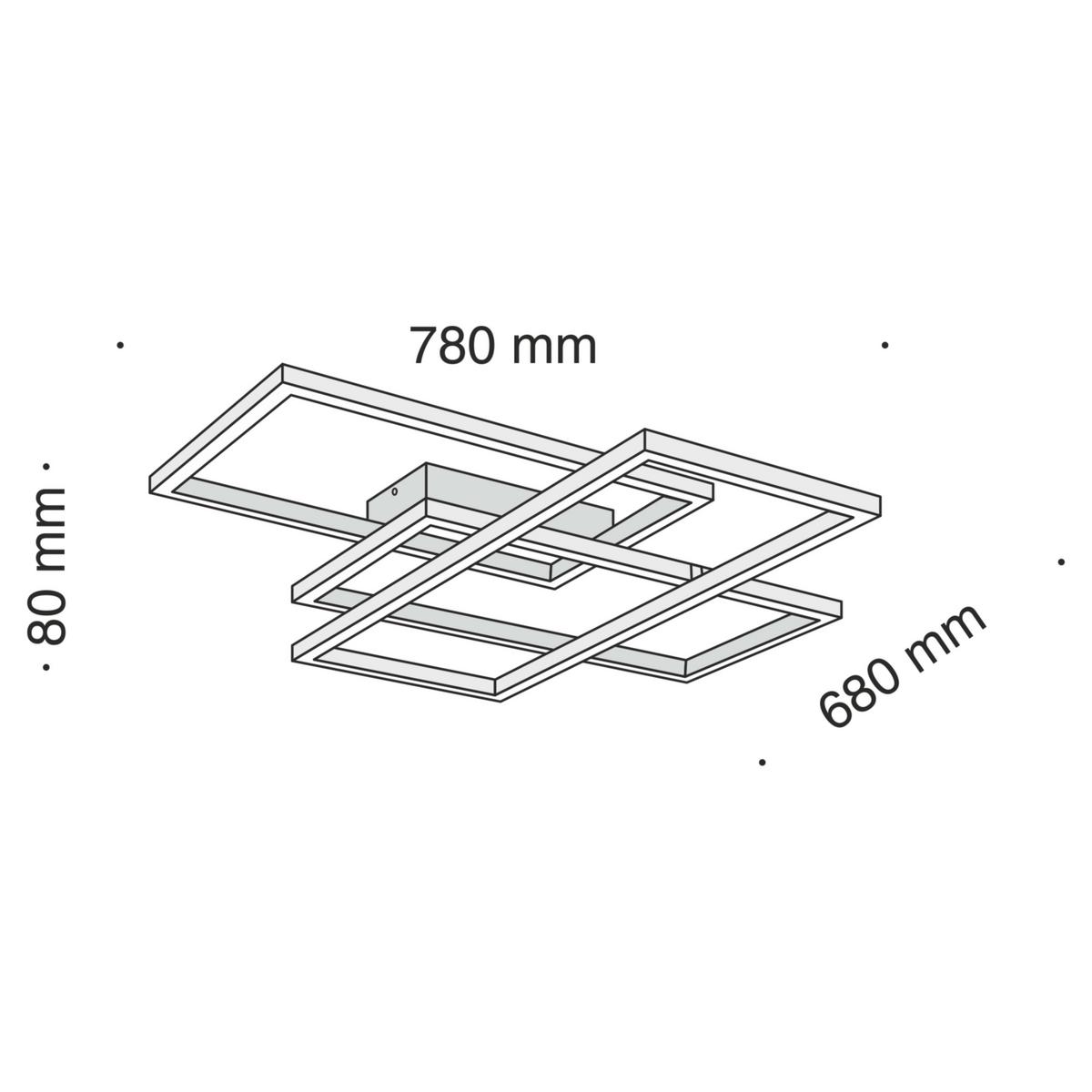 Deckenleuchte Line Schwarz max. 80 Watt - Schwarz, Basics, Kunststoff/Metall (68/78/8cm) - MAYTONI
