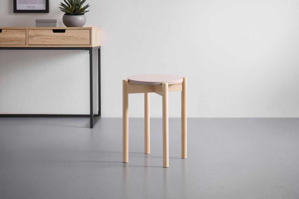Taburet stivuibil ANTON - cașmir, Konventionell, lemn (36/45cm) - Modern Living