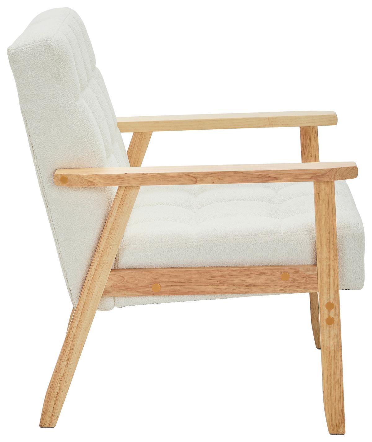 FOTEL NOELLE - kolor naturalny/biały, Trend, tkanina/drewno (64/77,5/67cm) - P & B