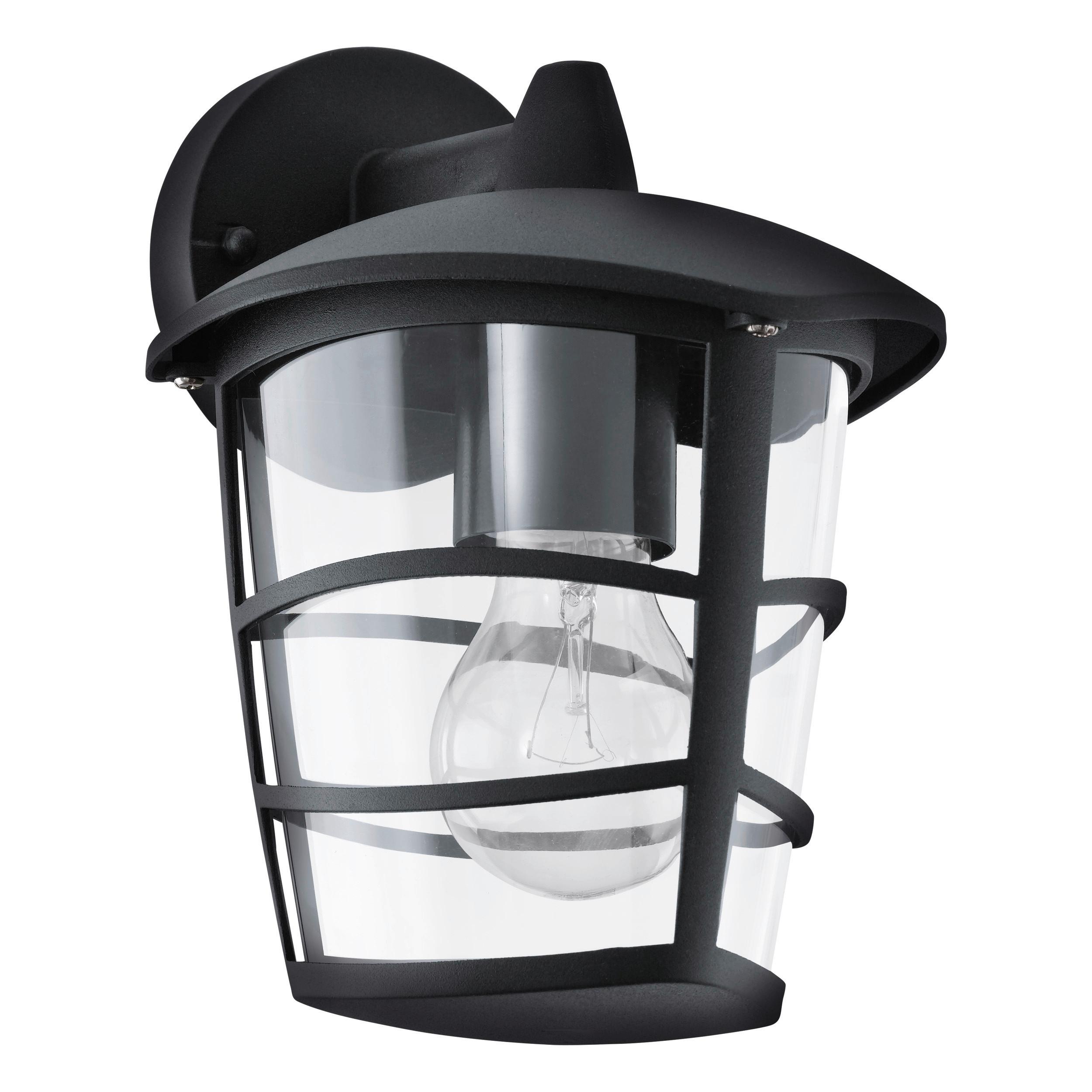 Led-wandleuchte Aloria Schwarz Klar - Klar/Schwarz, Basics, Kunststoff/Metall (17cm) - Eglo