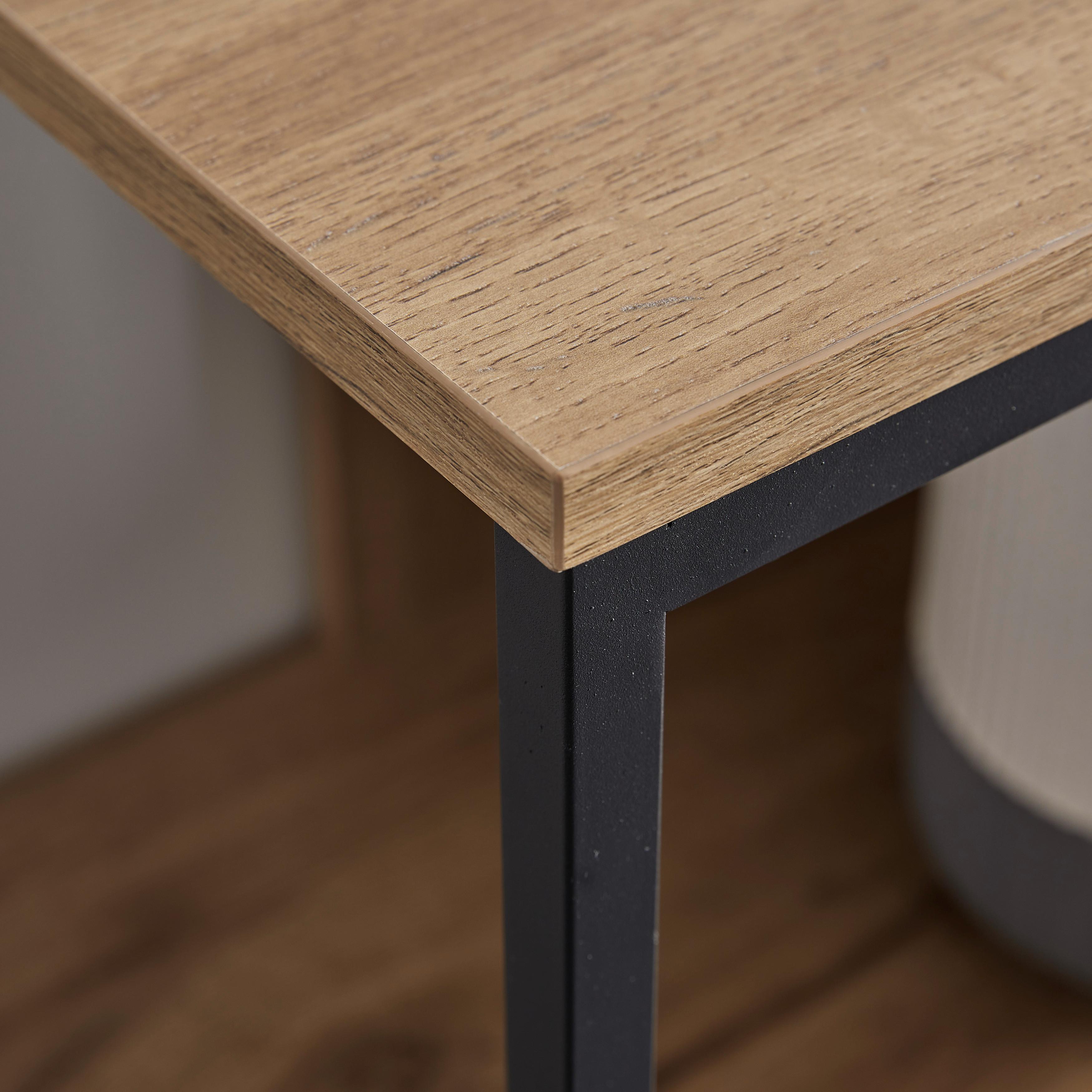 FRISTÅENDE HYLLA GENY - svart/ekfärgad, Modern, metall (80/94,6/40cm) - Bessagi Home