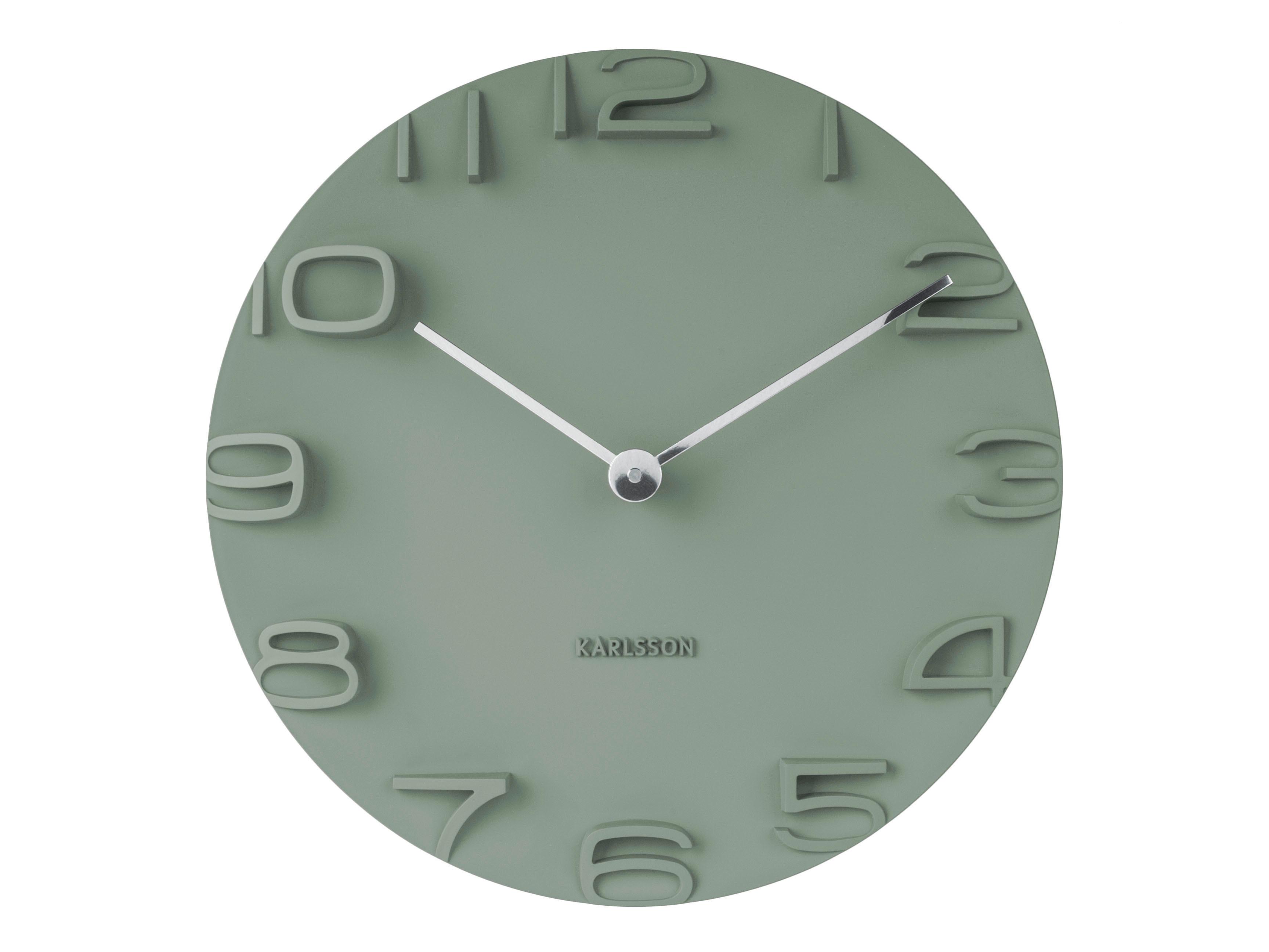 ZEGAR ŚCIENNY KA5311GR - zielony, Basics, tworzywo sztuczne (42/42/5cm) - Karlsson