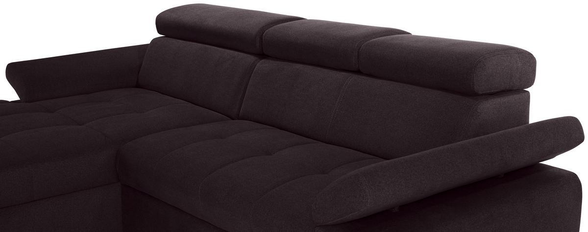 Kutna Garnitura Perry - srebrne boje/patlidžan, Design, tekstil/drvo (183/292cm) - Modern Living