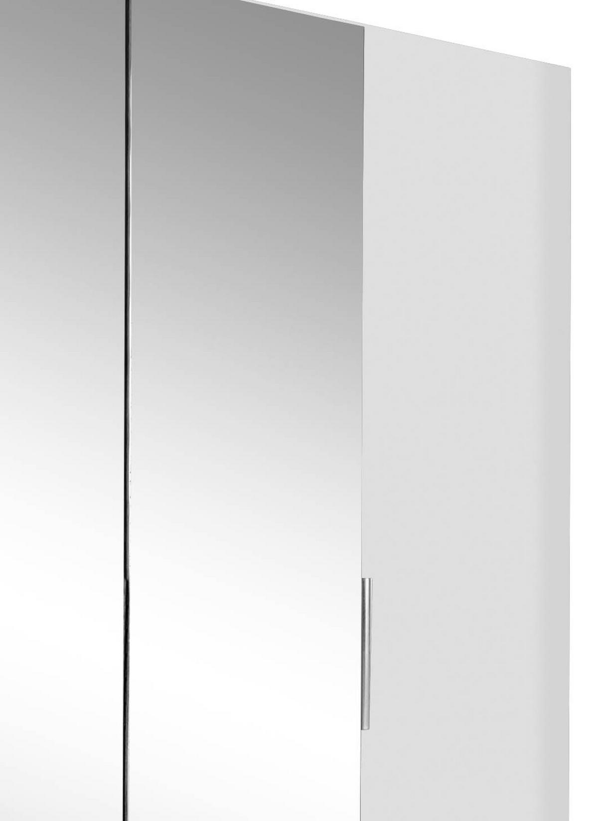 Drehtürenschrank Level 36A mit Spiegel ca. 200 cm Alpinweiß - Chromfarben/Silberfarben, MODERN, Glas/Holzwerkstoff (200/216/58cm) - MID.YOU