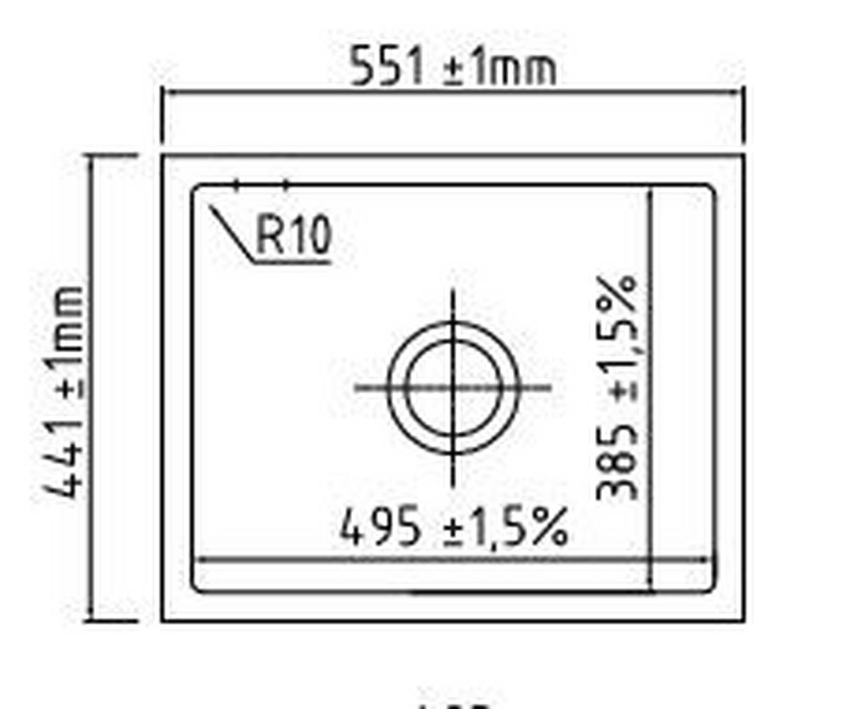 Unterbauspüle Mera 50 U Typ:54570287 Schwarz - Schwarz, Stein (55,1/44,1cm) - Systemceram