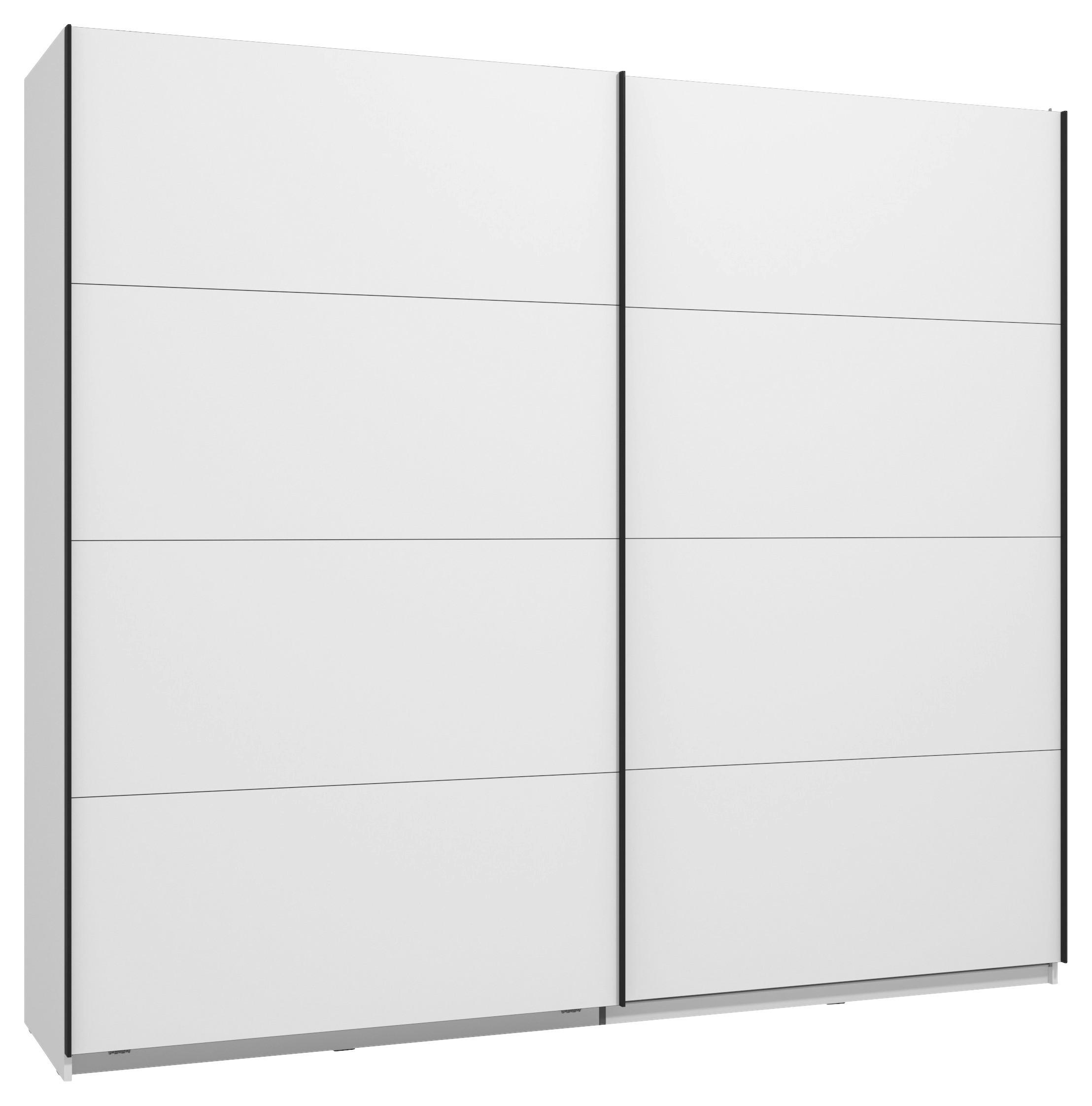 GARDEROB MED SKJUTDÖRRAR GARD 245 -TOP- - vit/svart, Klassisk, metall/trämaterial (245/217/61cm) - Mömax