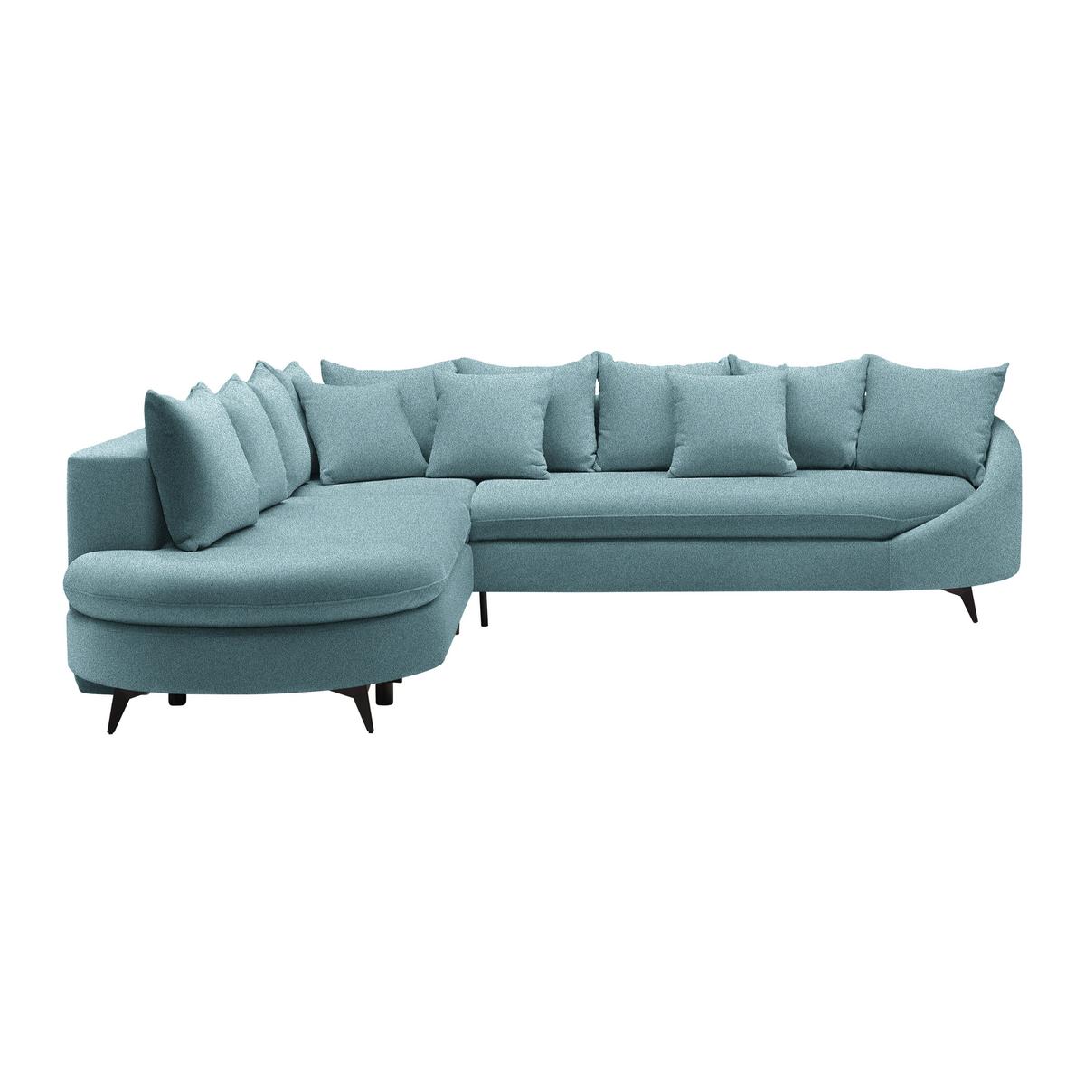 Ecksofa Axel Blau - Blau/Schwarz, MODERN, Textil/Metall (250/87/291cm) - Mömax