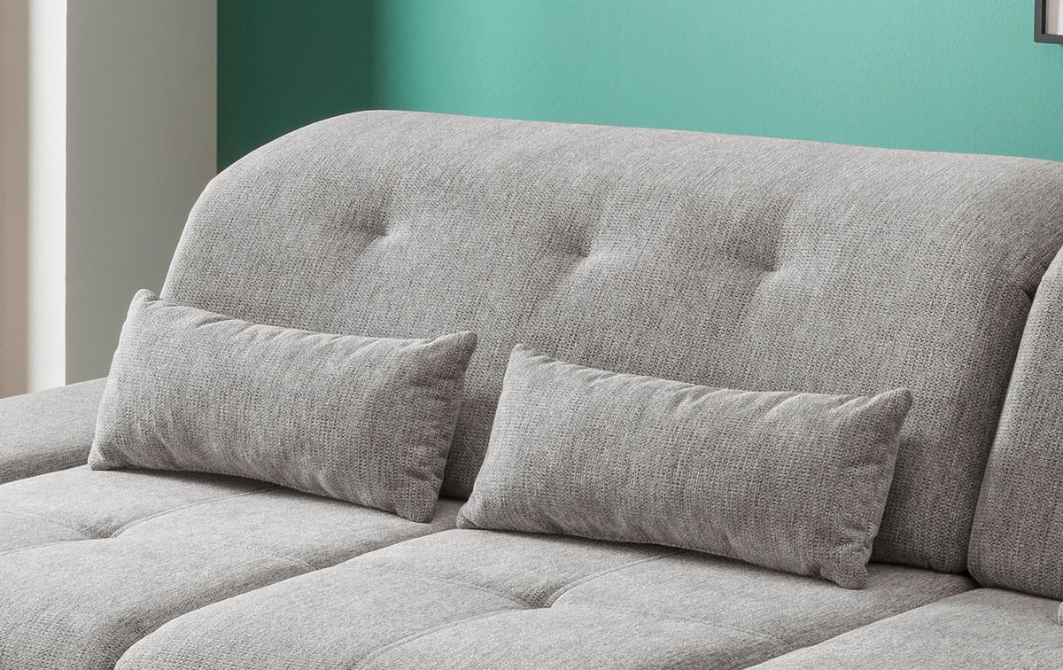 Wohnlandschaft Dalida Silberfarben Chenille - Chromfarben/Silberfarben, Design, Textil/Metall (300/196cm) - Livetastic
