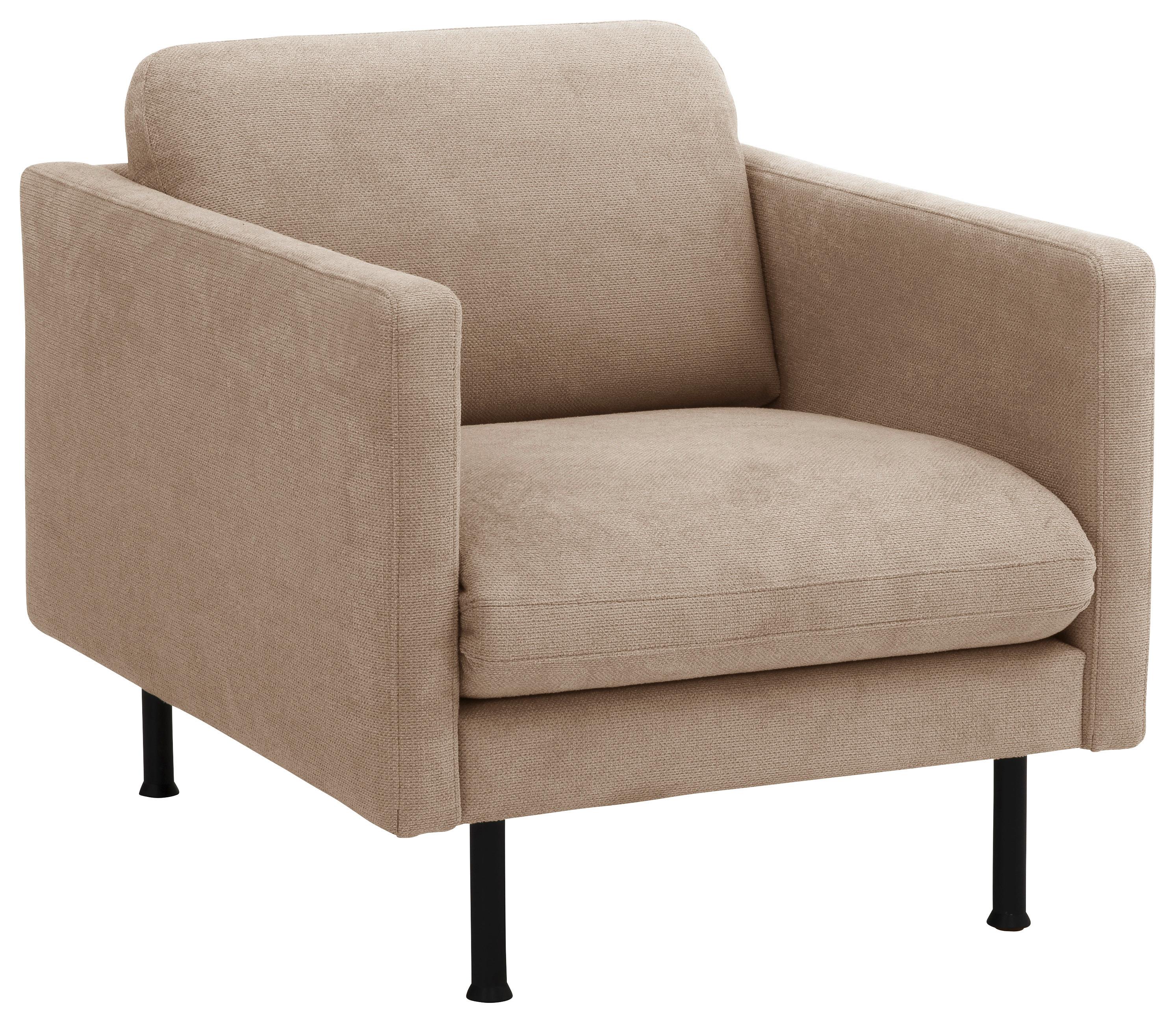Sessel Nathan ca. 76x78 cm Beige - Beige/Schwarz, MODERN, Textil/Metall (76/78/89cm) - Max Winzer