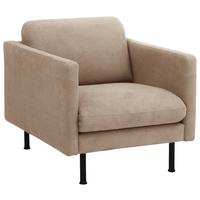Sessel Nathan ca. 76x78 cm Beige - Beige/Schwarz, MODERN, Textil/Metall (76/78/89cm) - Max Winzer