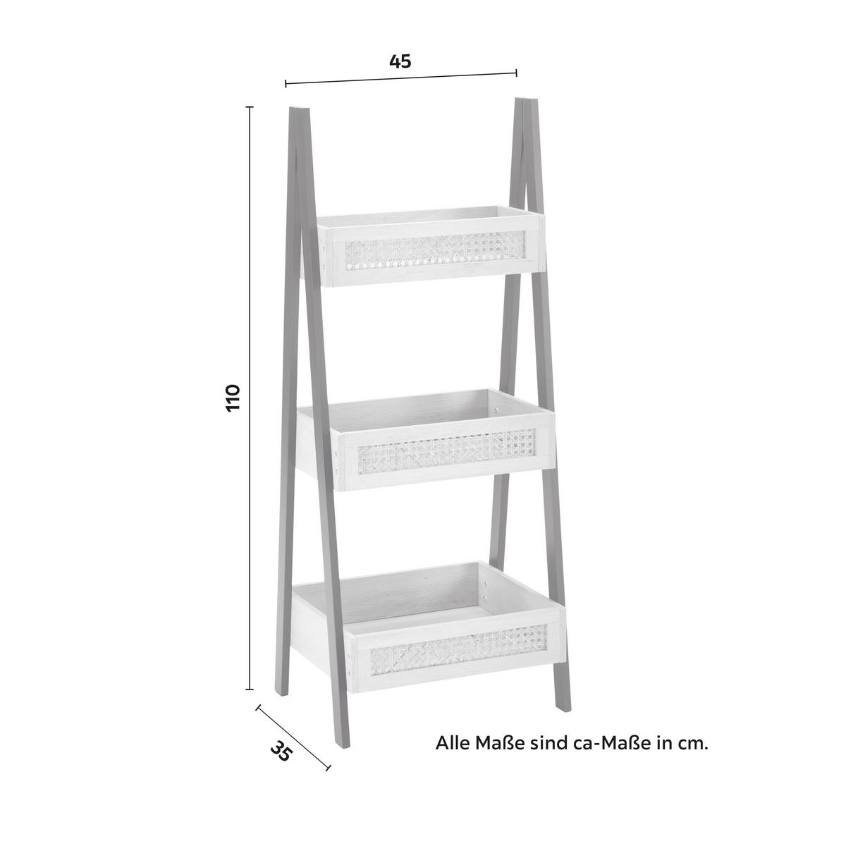 Regal Denis Naturfarb./Schwarz Echtholz furniert/MDF - Schwarz/Naturfarben, MODERN, Holz/Holzwerkstoff (45/110/35cm) - Bessagi Home