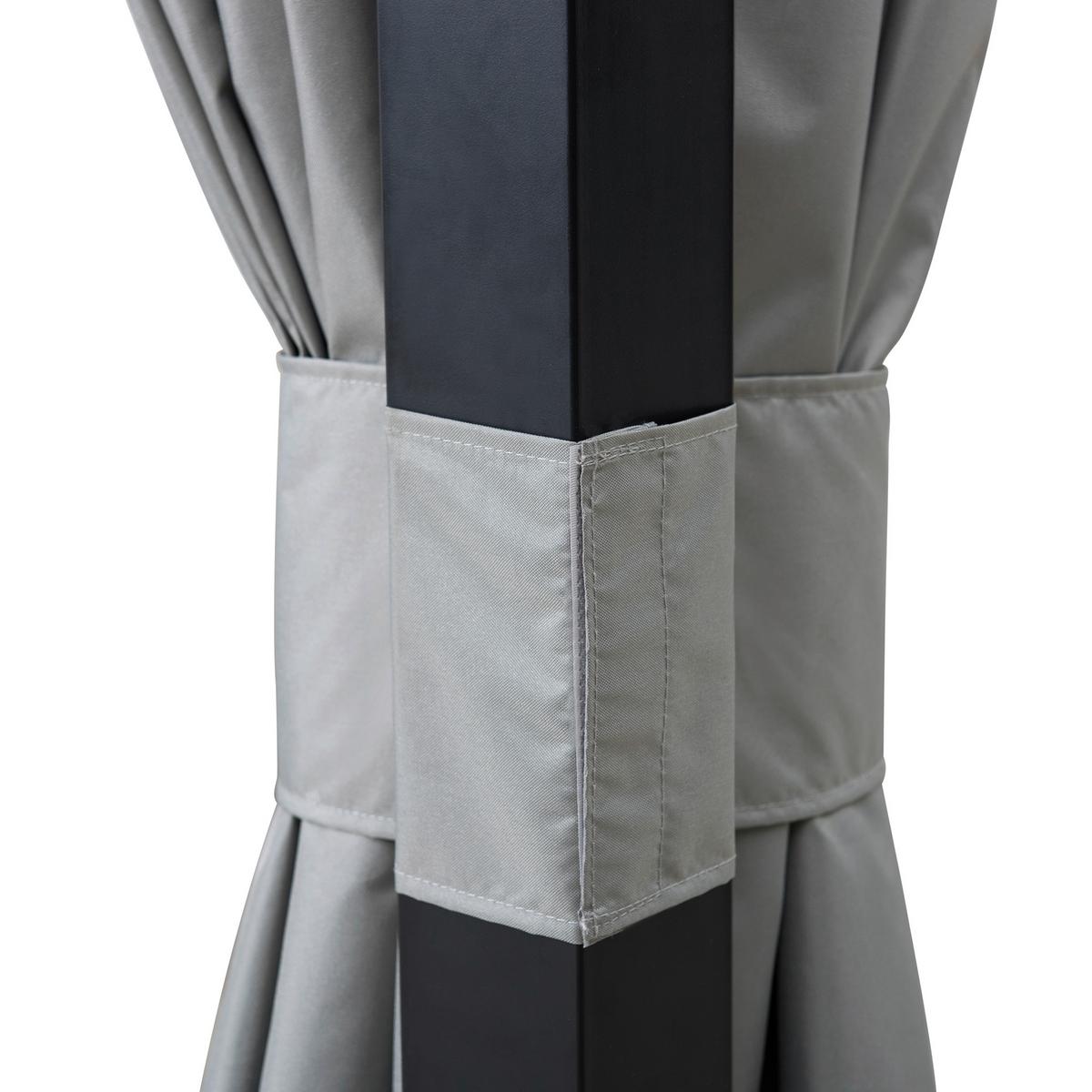 Pavillon Schwarz - Grau, Basics, Textil (402/296/336cm)