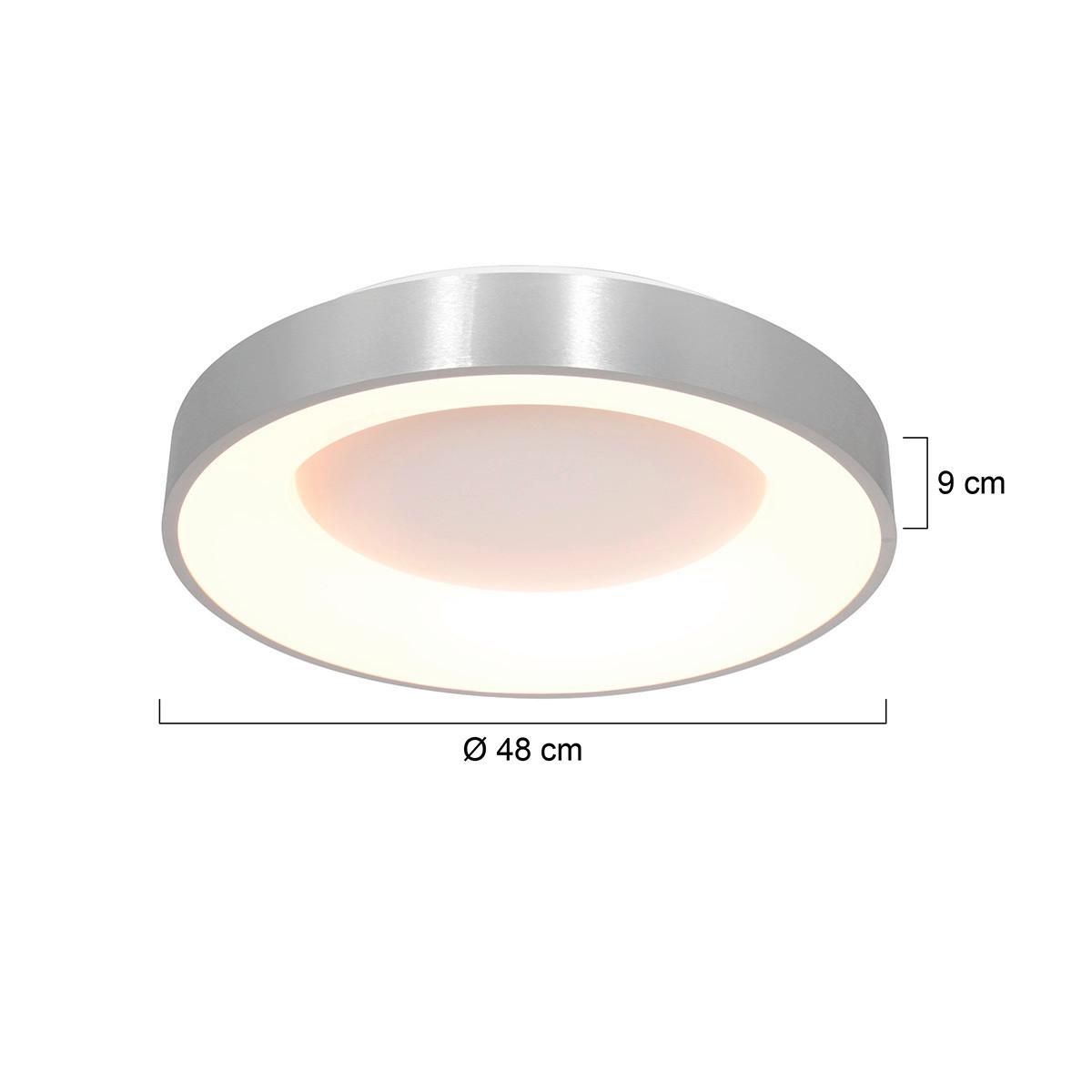 LAMPA SUFITOWA LED 2563ZI RINGLEDE - kolor srebrny, Basics, tworzywo sztuczne/metal (48/9cm)