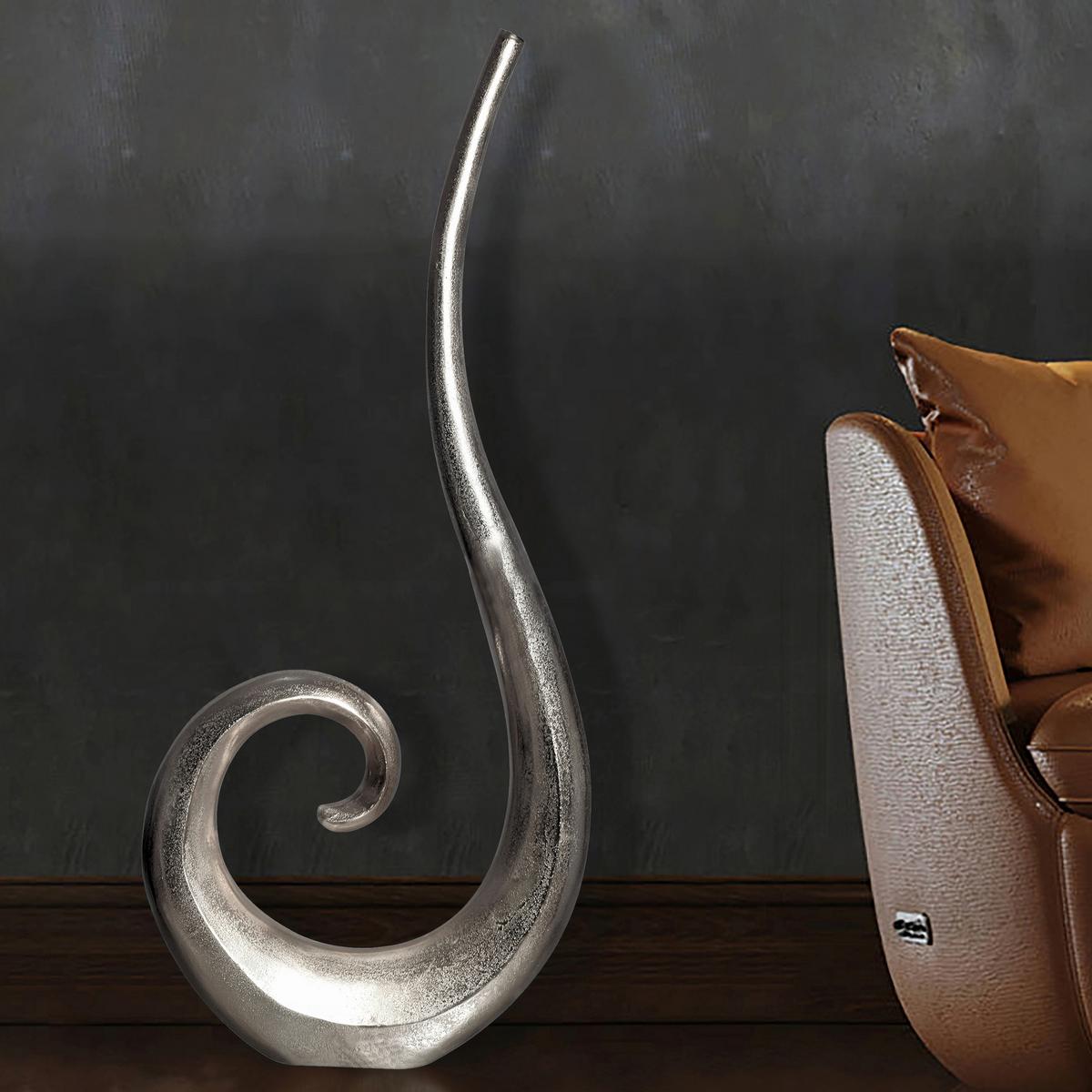 DEKOVASE DEKOVASE SPIRALE SILBER - Silberfarben, Design, Metall (48/100/10cm) - Livetastic