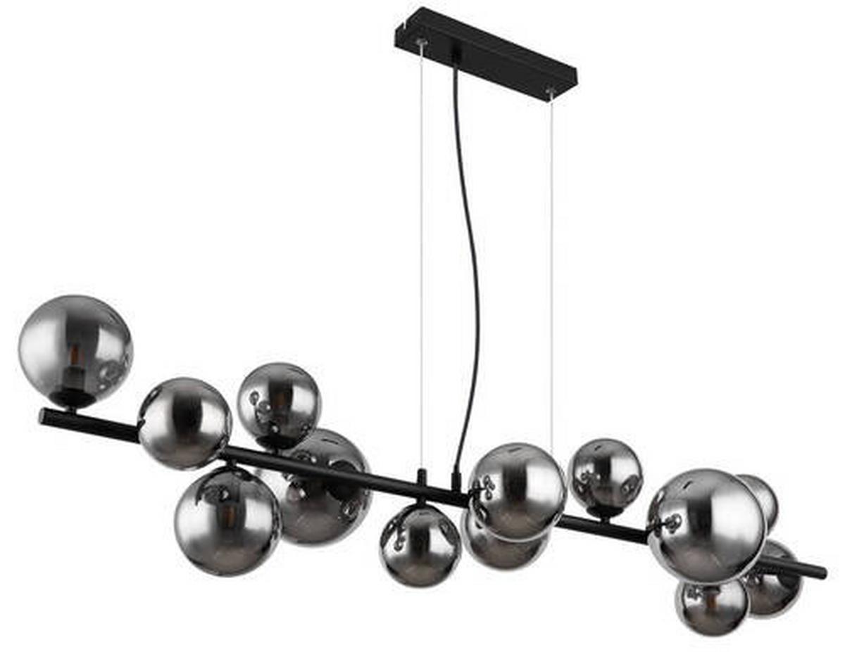 Viseča Led-svetilka Riha, S Sijalko - črna/prosojno, Design, kovina/umetna masa (120/34,5/120cm) - Globo