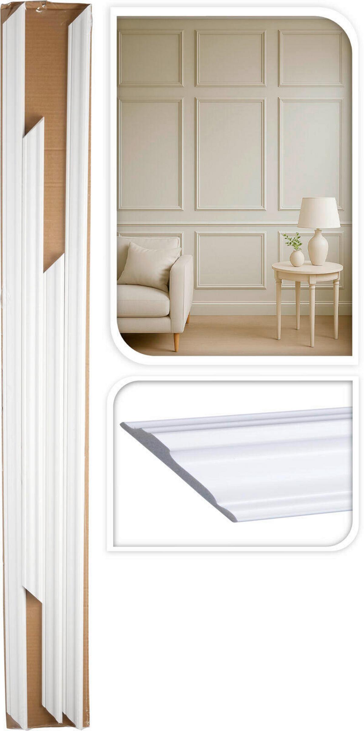Fali Dekoráció Linea - fehér, Modern, műanyag (80/120cm)