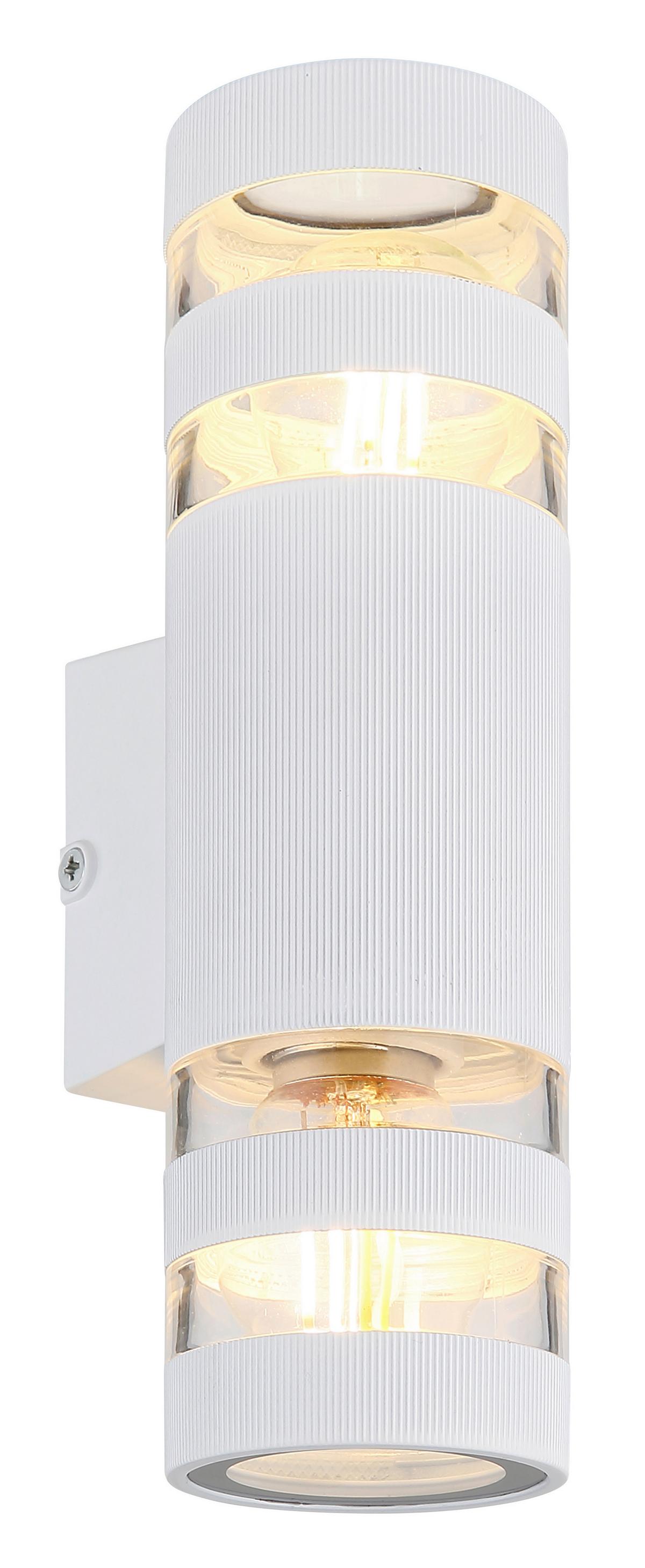 WANDLEUCHTE 78260W HAYES - Klar/Weiss, Basics, Glas/Kunststoff (22/6,5/6,5cm) - Globo