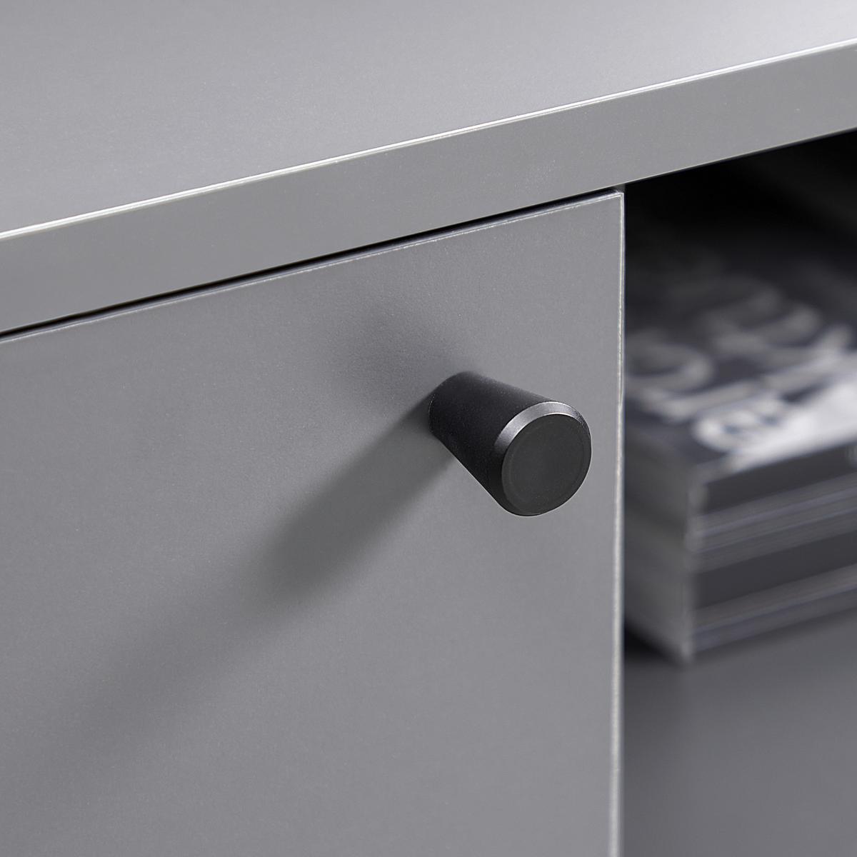 Lowboard in Grau/Naturfarben - Grau, Design, Holzwerkstoff (138/50/40cm) - Premium Living