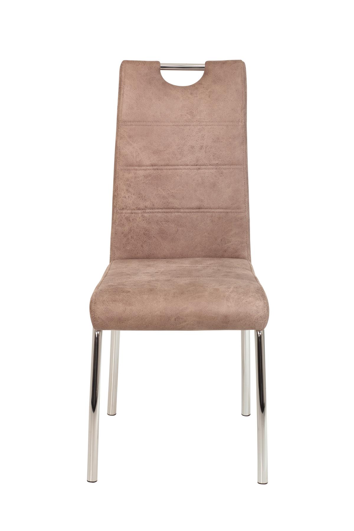 STUHL-SET SUSI II S 4ER-SET - Chromfarben/Beige, MODERN, Textil/Metall (44/98/61cm) - P & B