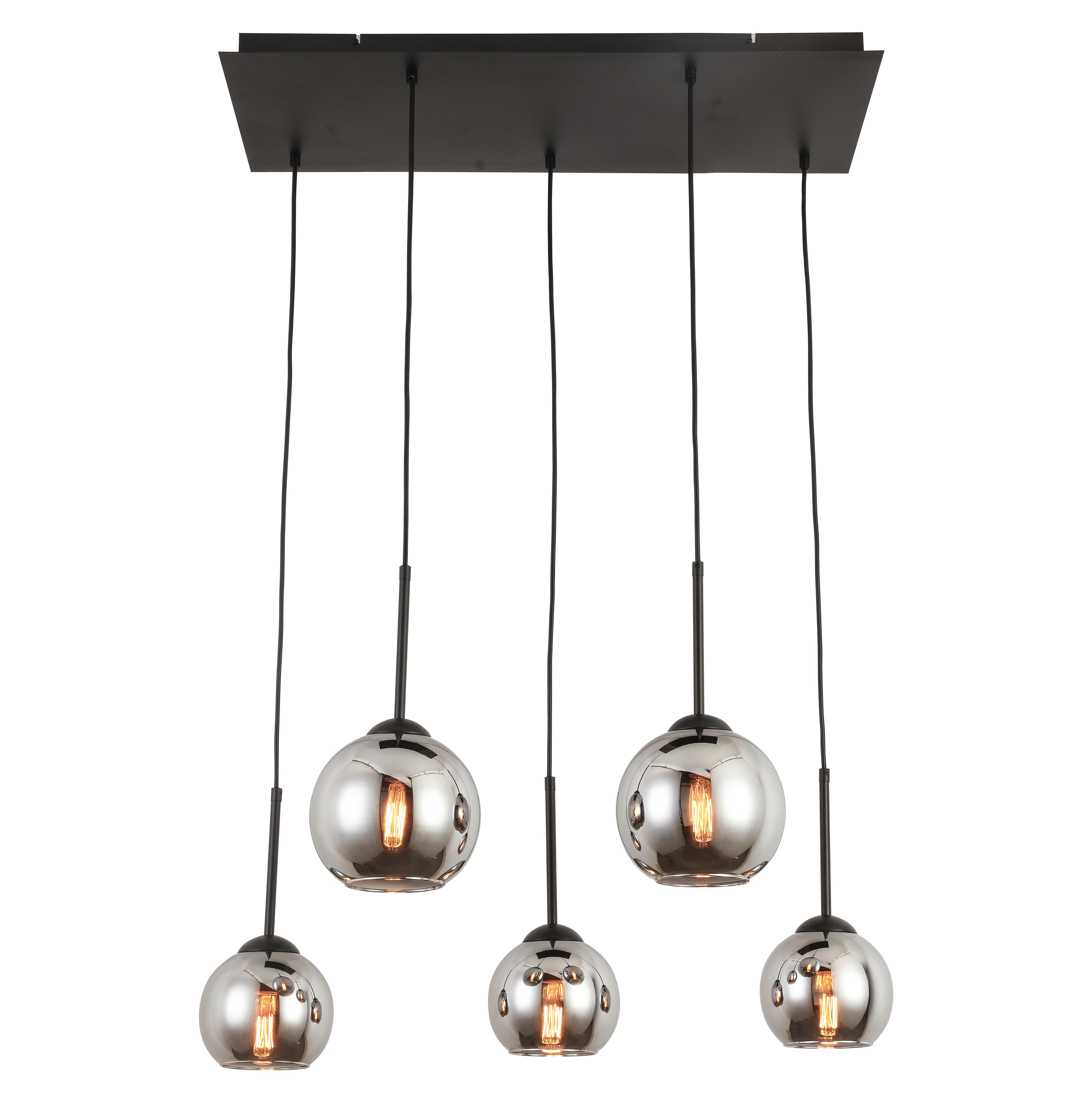 HÄNGLAMPA LUFOO - kromfärg/svart, Modern, metall/glas (75/25/120cm) - Mömax