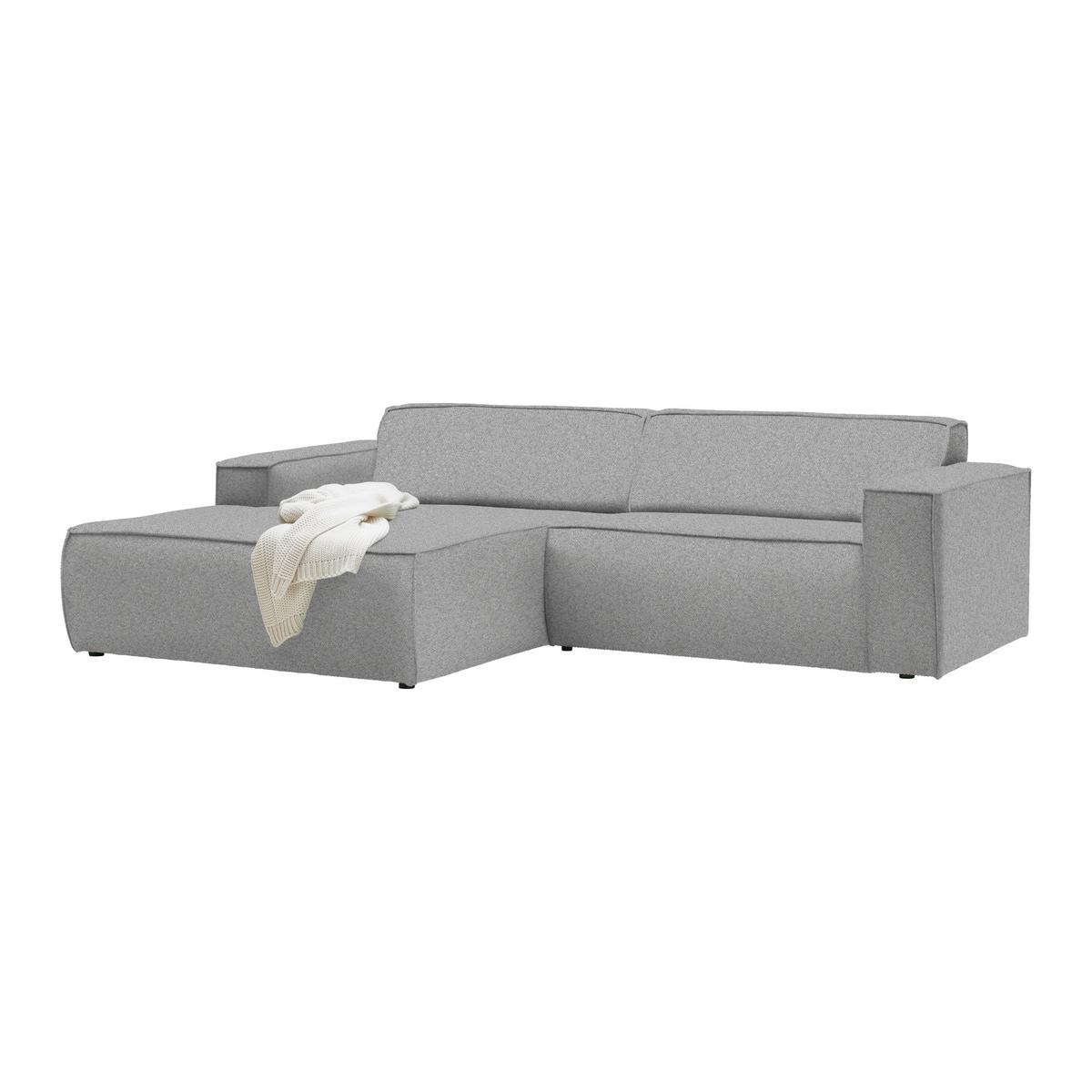 Wohnlandschaft Loft Silberfarben - Silberfarben/Schwarz, MODERN, Kunststoff/Textil (172/75/265cm) - Mömax