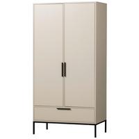 Garderobenschrank Adam Hellgrau B: 100 cm - Hellgrau/Schwarz, Design, Holz/Holzwerkstoff (100/200/53cm) - Livetastic