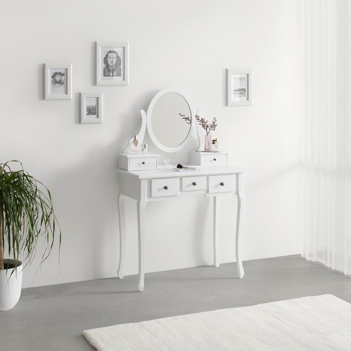 Toaletni Stol Sara Ii - brončane boje/bijela, Romantično / ladanjski, staklo/drvni materijal (80/130/40cm) - Modern Living