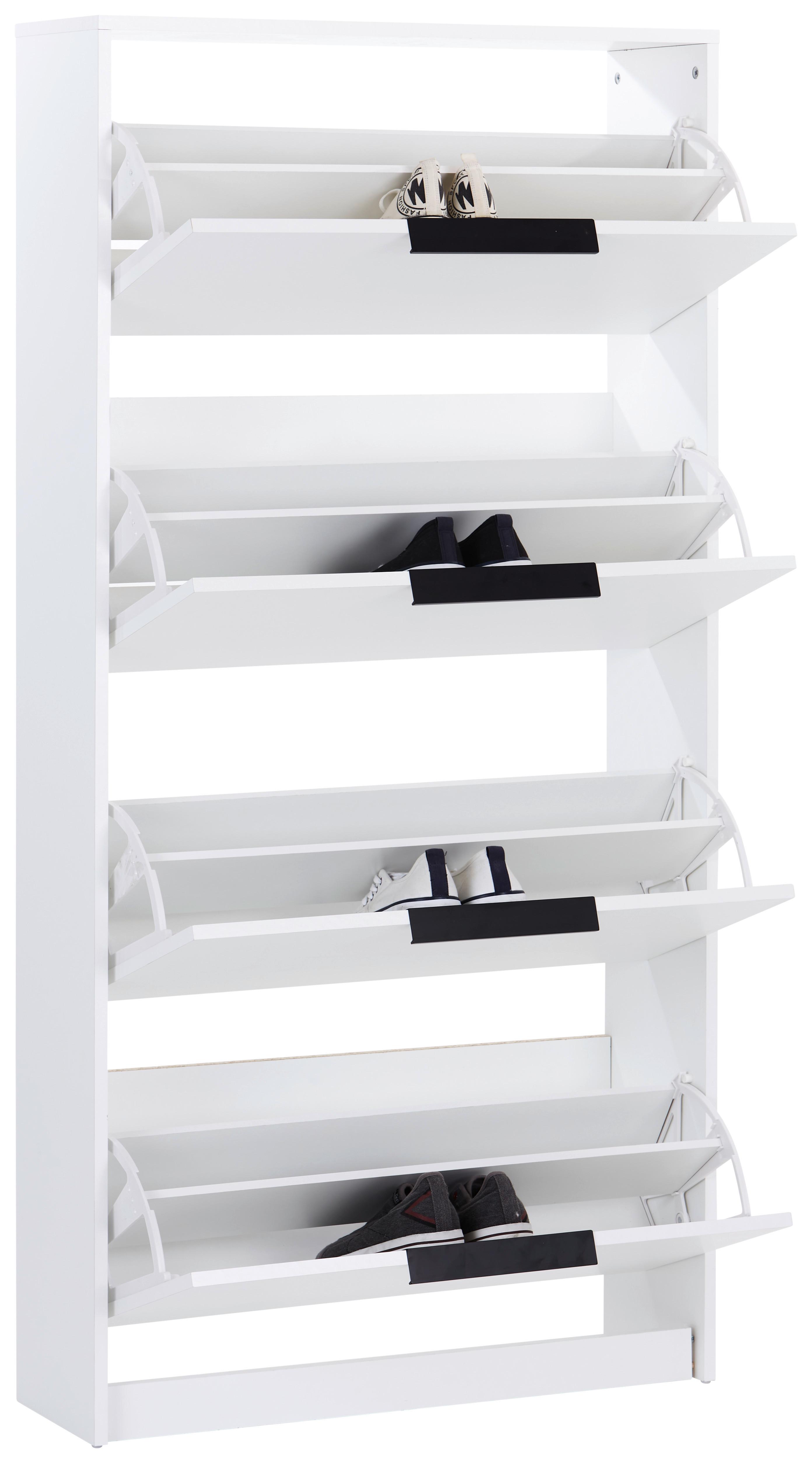 Ormarić Za Cipele Anna 01 - bijela/crna, Moderno, drvni materijal/metal (79/162,3/25cm) - Modern Living