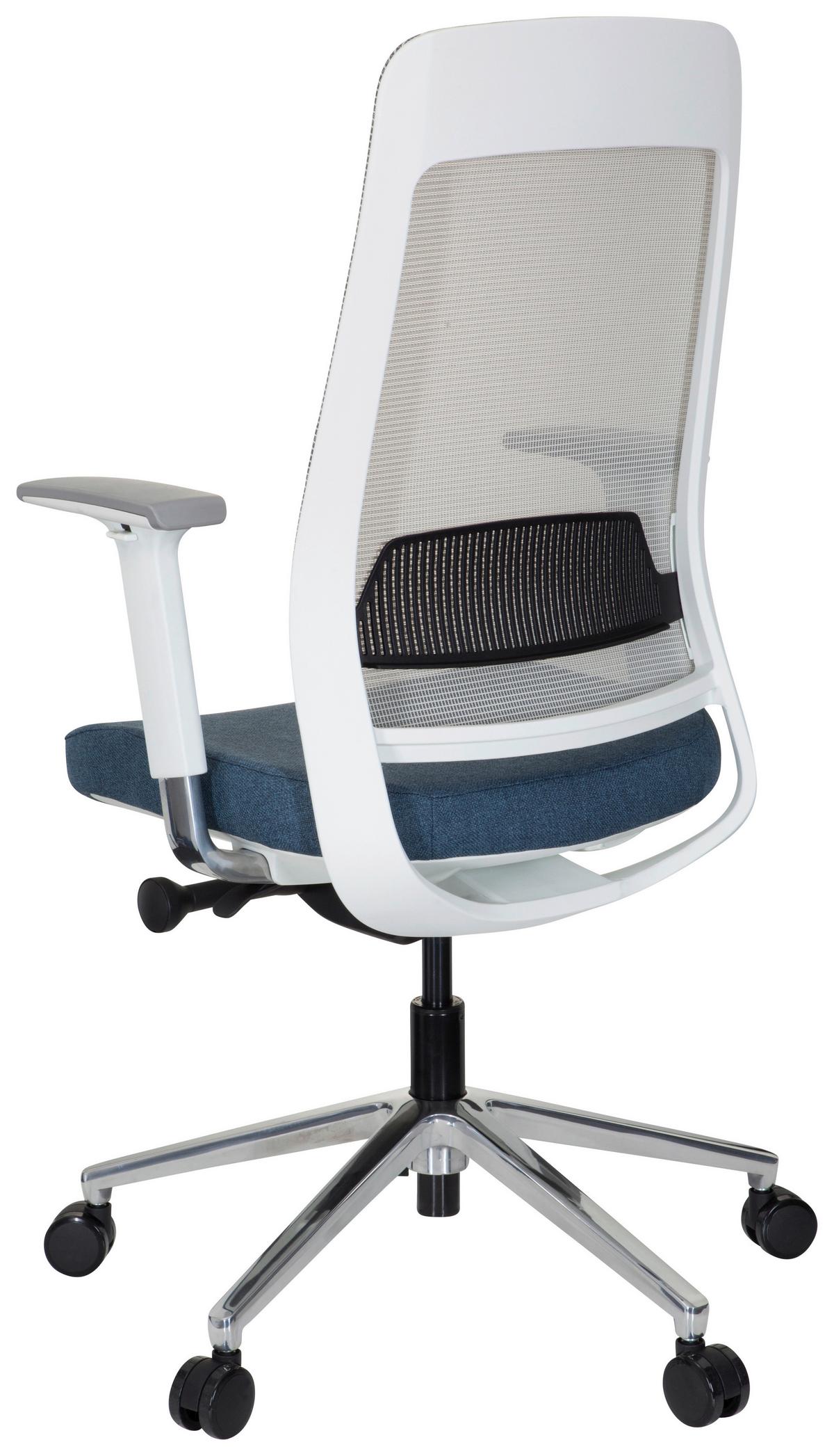 Pisarniški Stol Chiaro T1 White, Modra, Siva - modra/siva, Moderno, kovina/umetna masa (67/118/63cm) - MID.YOU