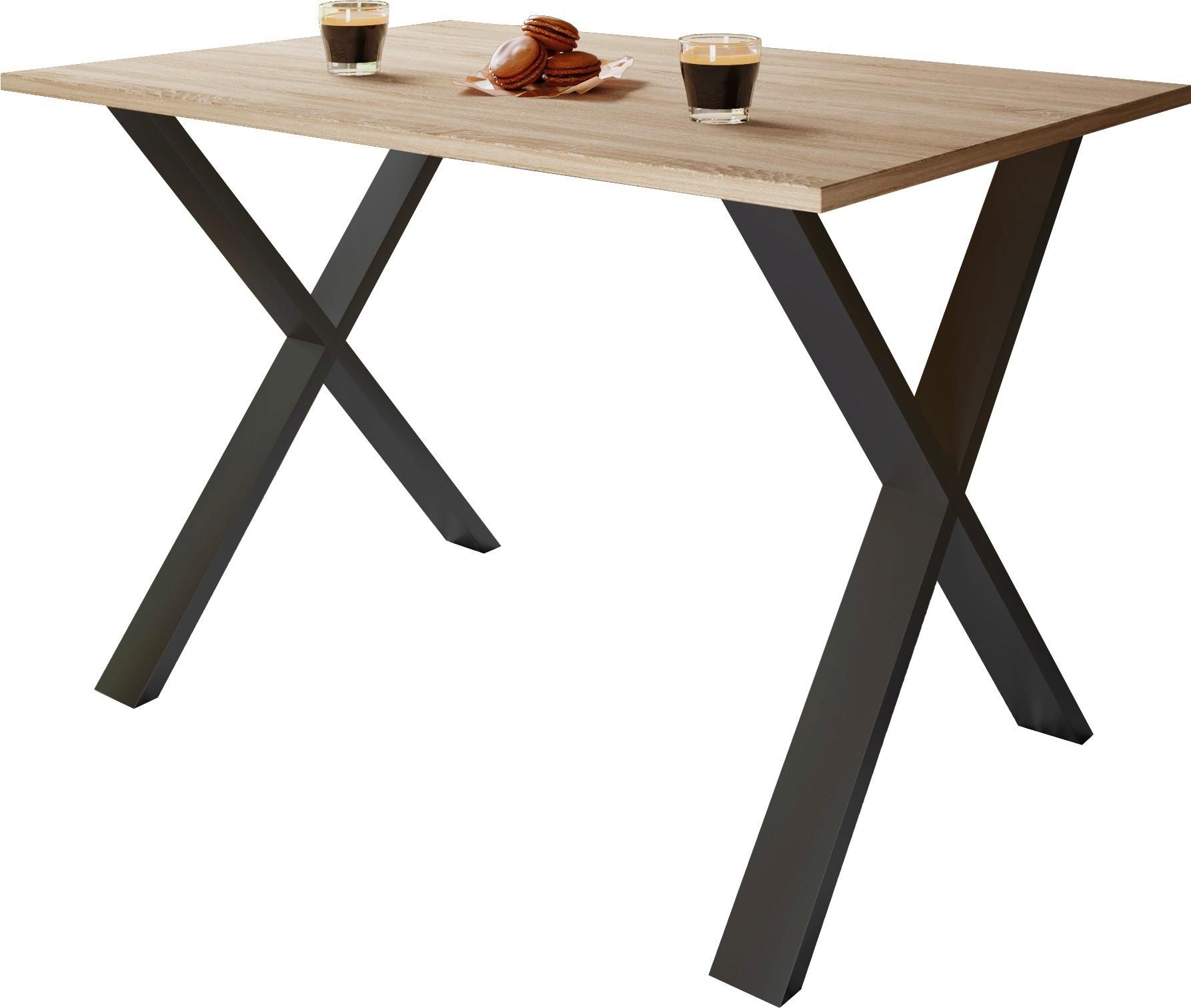 Schreibtisch Lona - Schwarz/Sonoma Eiche, Design (160/80/76cm) - MID.YOU
