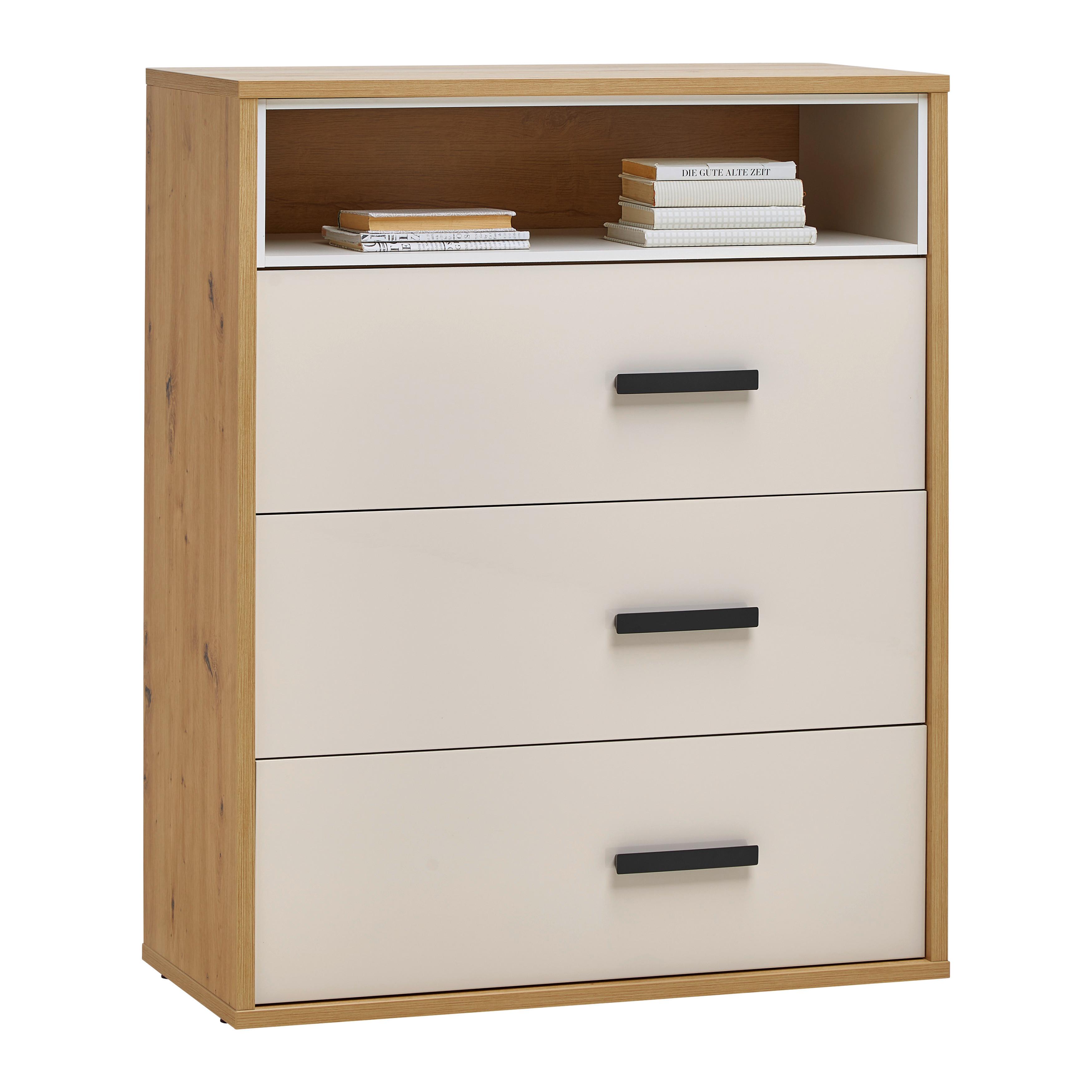 Kommode Casa Mia Kaschmirfarben - Kaschmir/Anthrazit, KONVENTIONELL, Holzwerkstoff/Metall (90/112/40.5cm) - Mömax