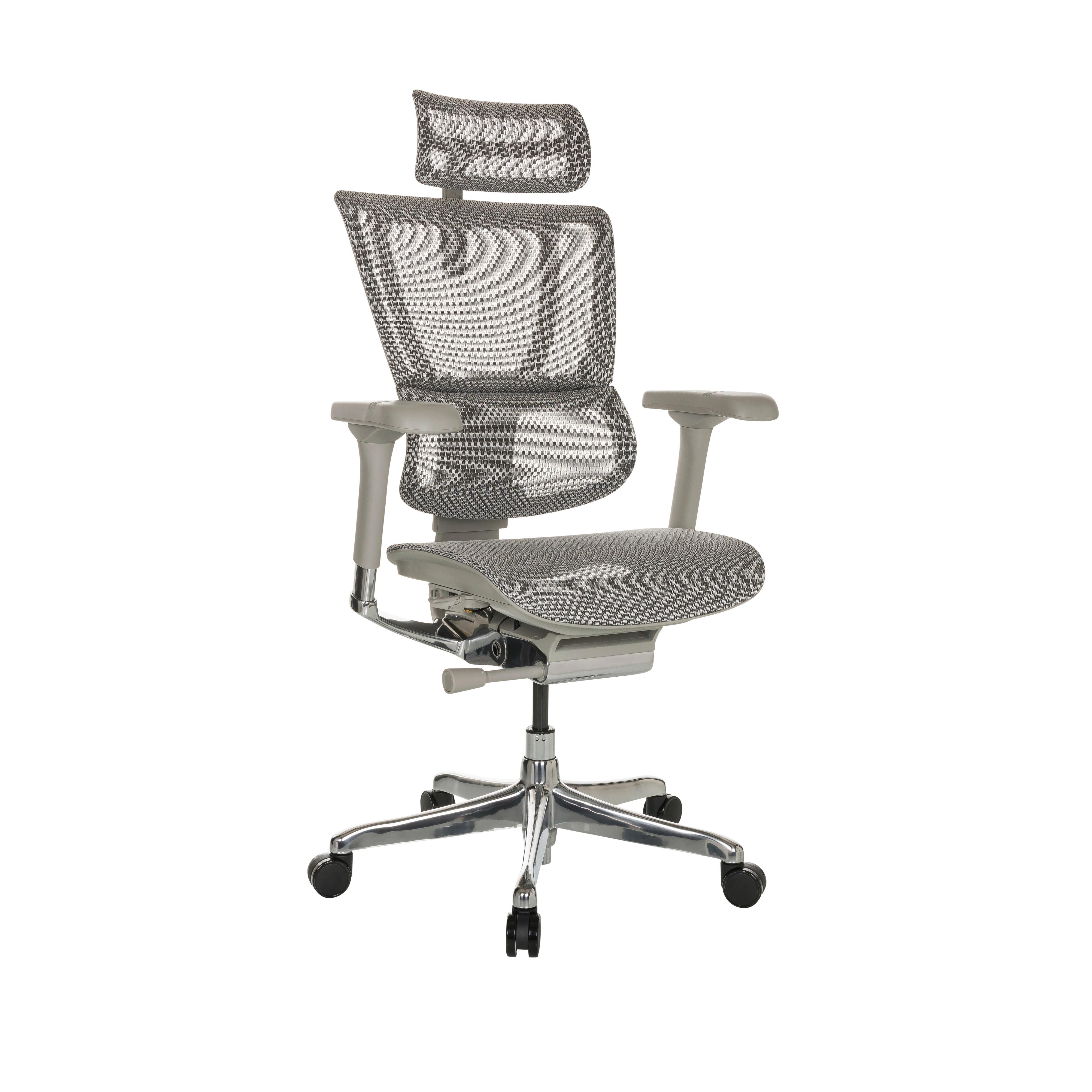 Drehstuhl Ergohuman Slim Hellgrau ca. 69x116-138x66cm - Hellgrau, Basics, Kunststoff/Textil (69/116-138/66cm) - MID.YOU