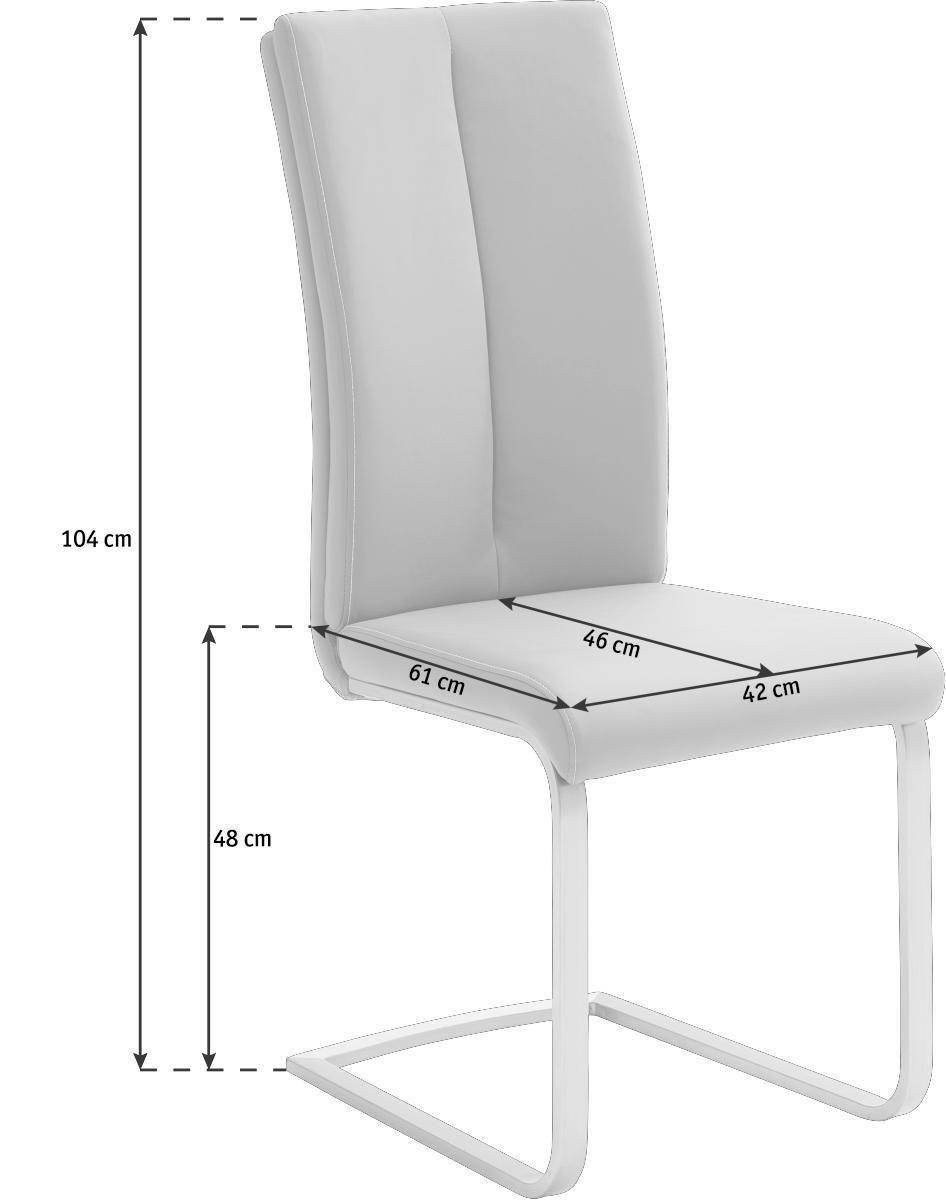KRZESŁO NA PŁOZIE PAULO II - kremowy/cappuccino, Design, metal/tkanina (42/104/61cm) - Novel