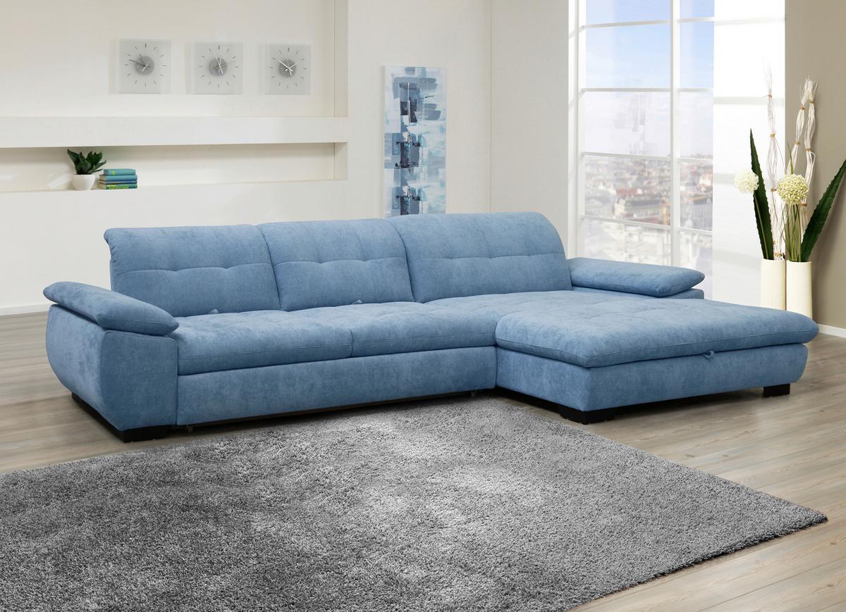 Kutna Garnitura Bellagio - plava/crna, Moderno, karton/drvni materijal (328/198cm) - Modern Living