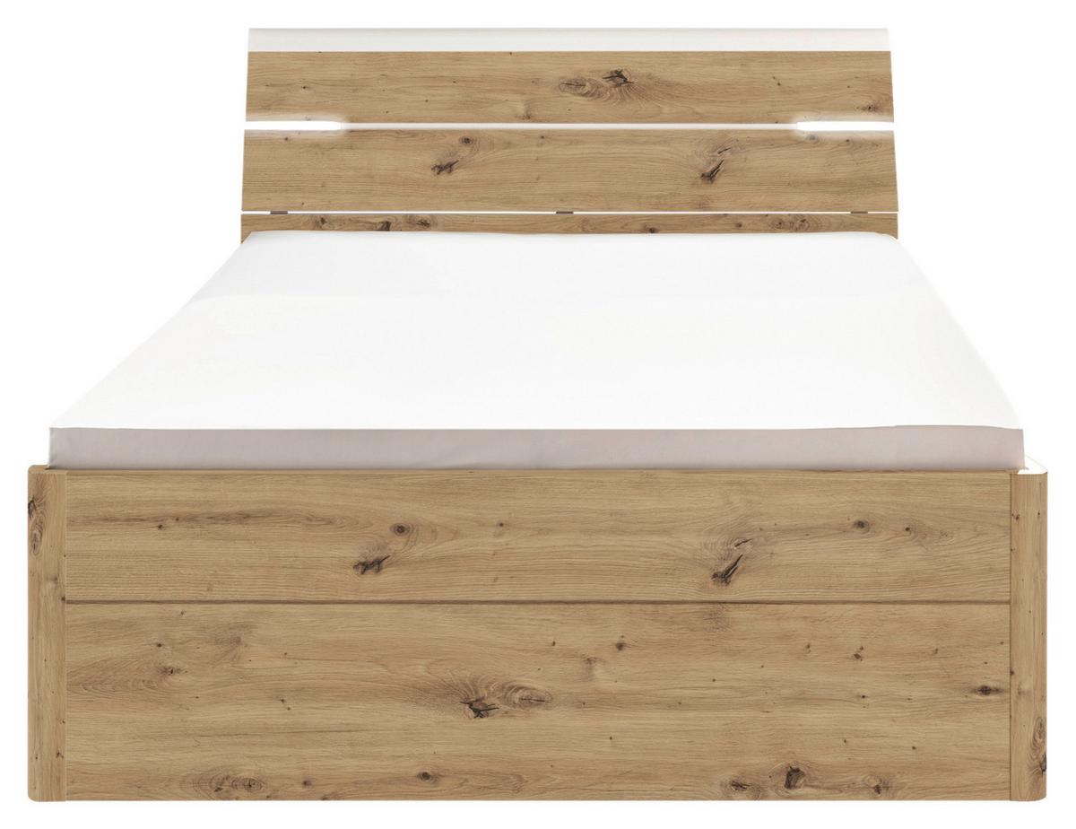 Postelja Mars, S Predali, 140x200 - črna/bela, Konvencionalno, umetna masa/leseni material (140/200cm) - MID.YOU